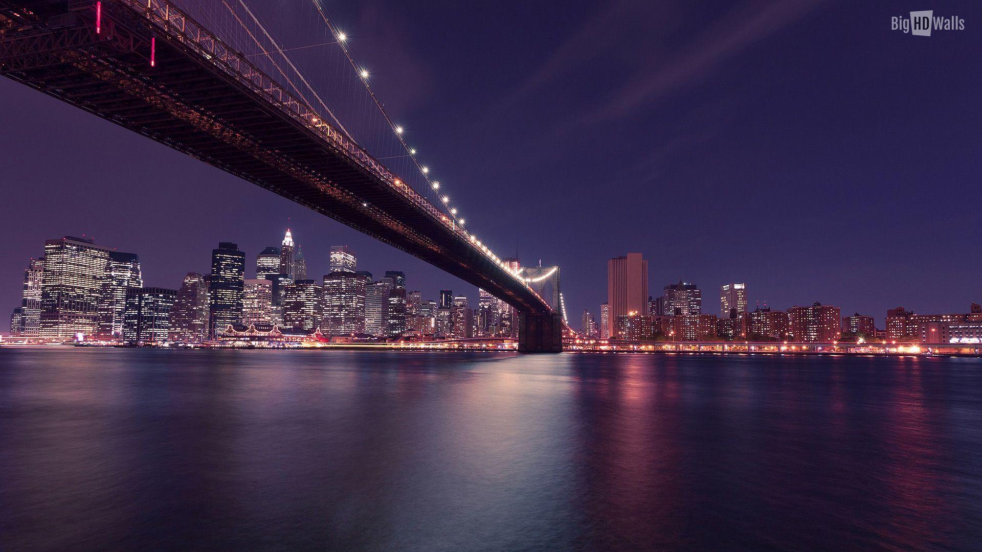 NYC skyline at night HD Wallpaper