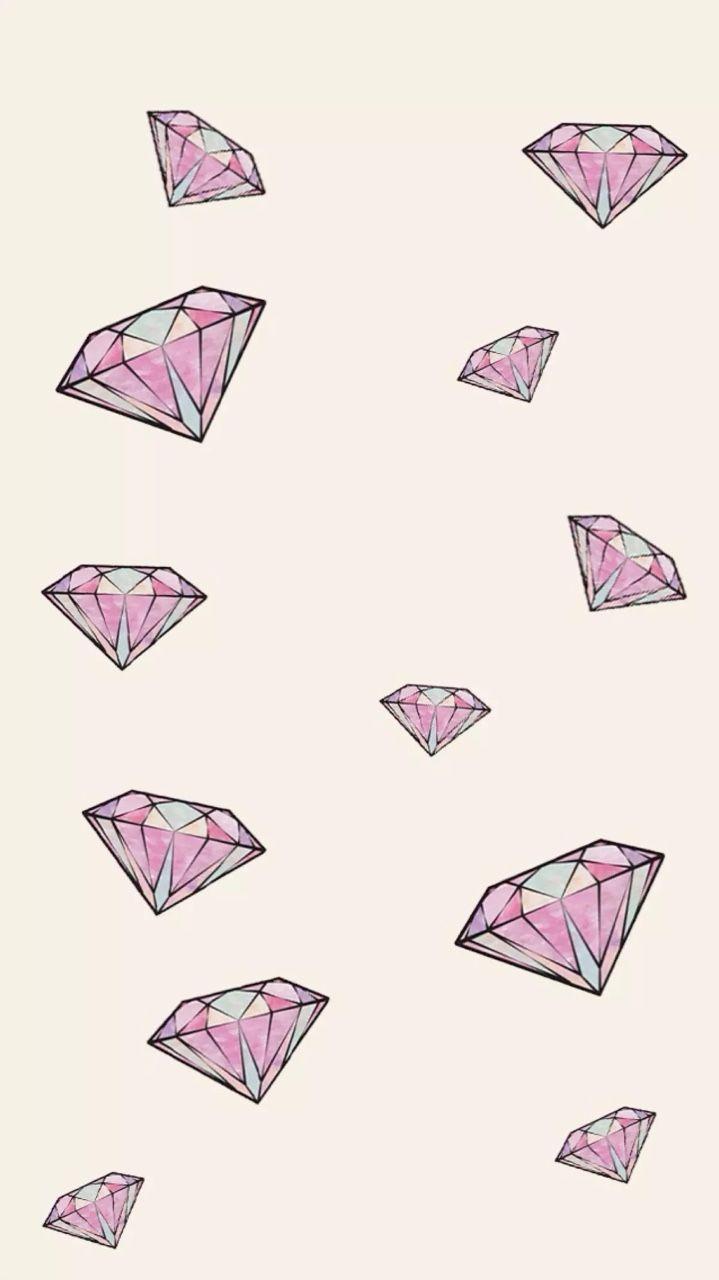 Pink gems diamonds jewels iphone phone wallpaper background lock