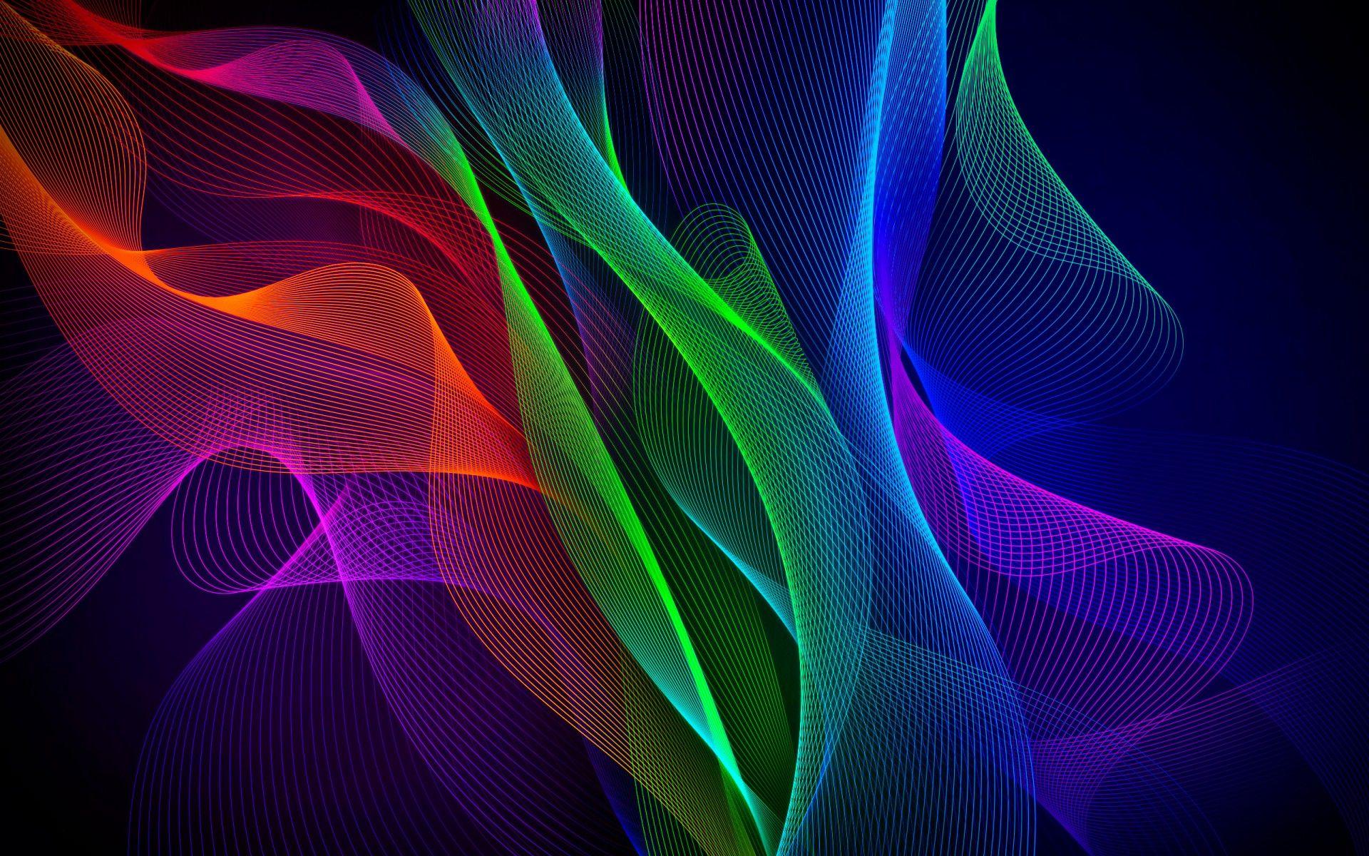 Wallpaper Waves, Colorful, Razer Phone, Stock, HD, Abstract
