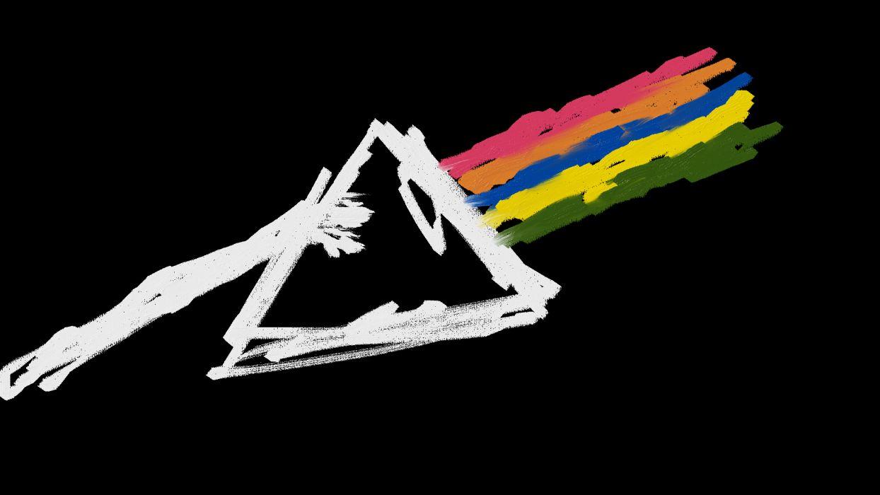 Pink Floyd Dark Side of the Moon Black Triangle Drawing wallpaper