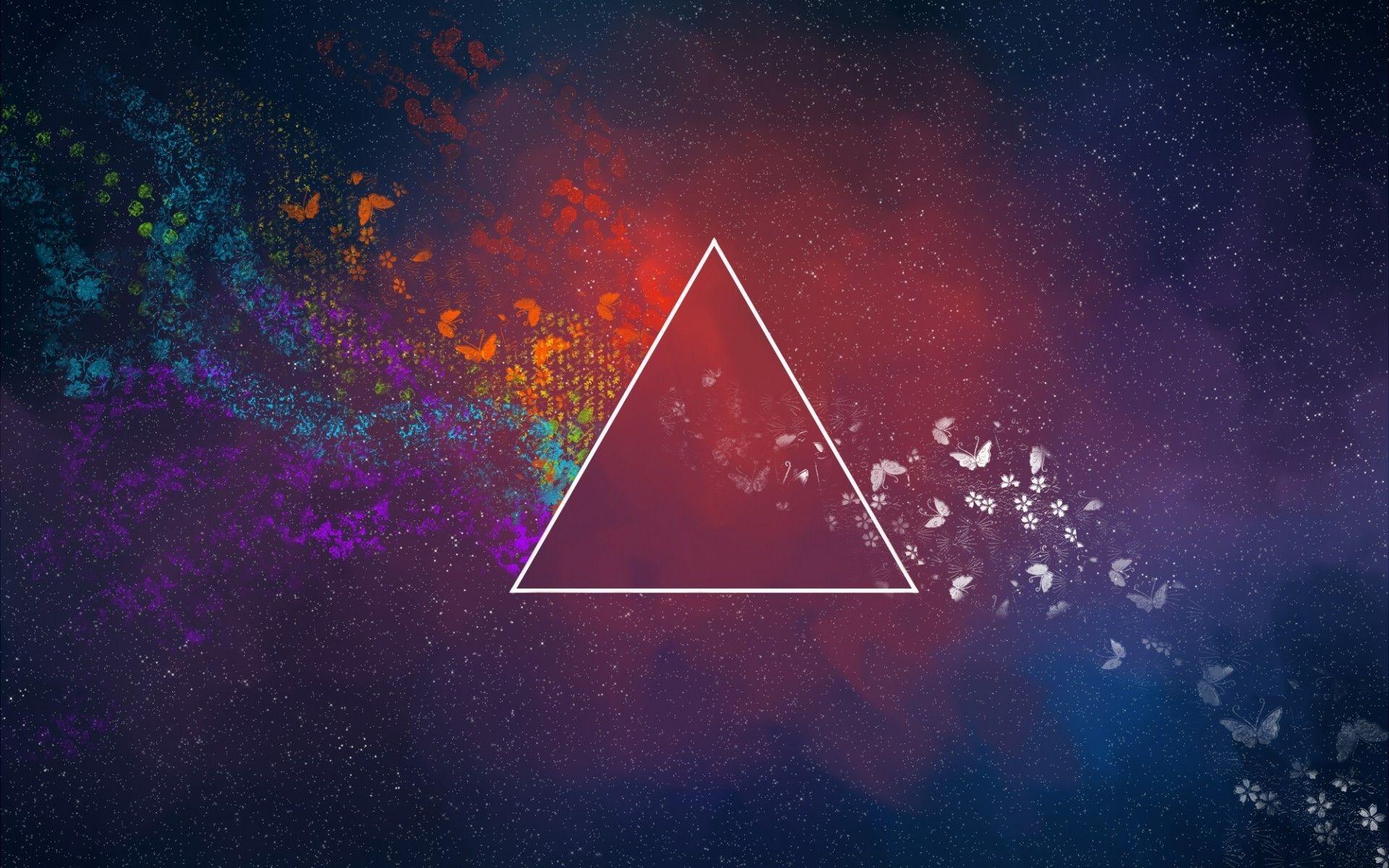 minimalism colorful triangle abstract butterfly pink floyd dark side
