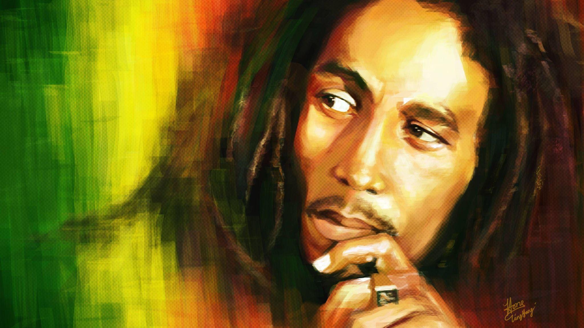 Bob Marley Painting 2048x1152 Resolution HD 4k Wallpaper
