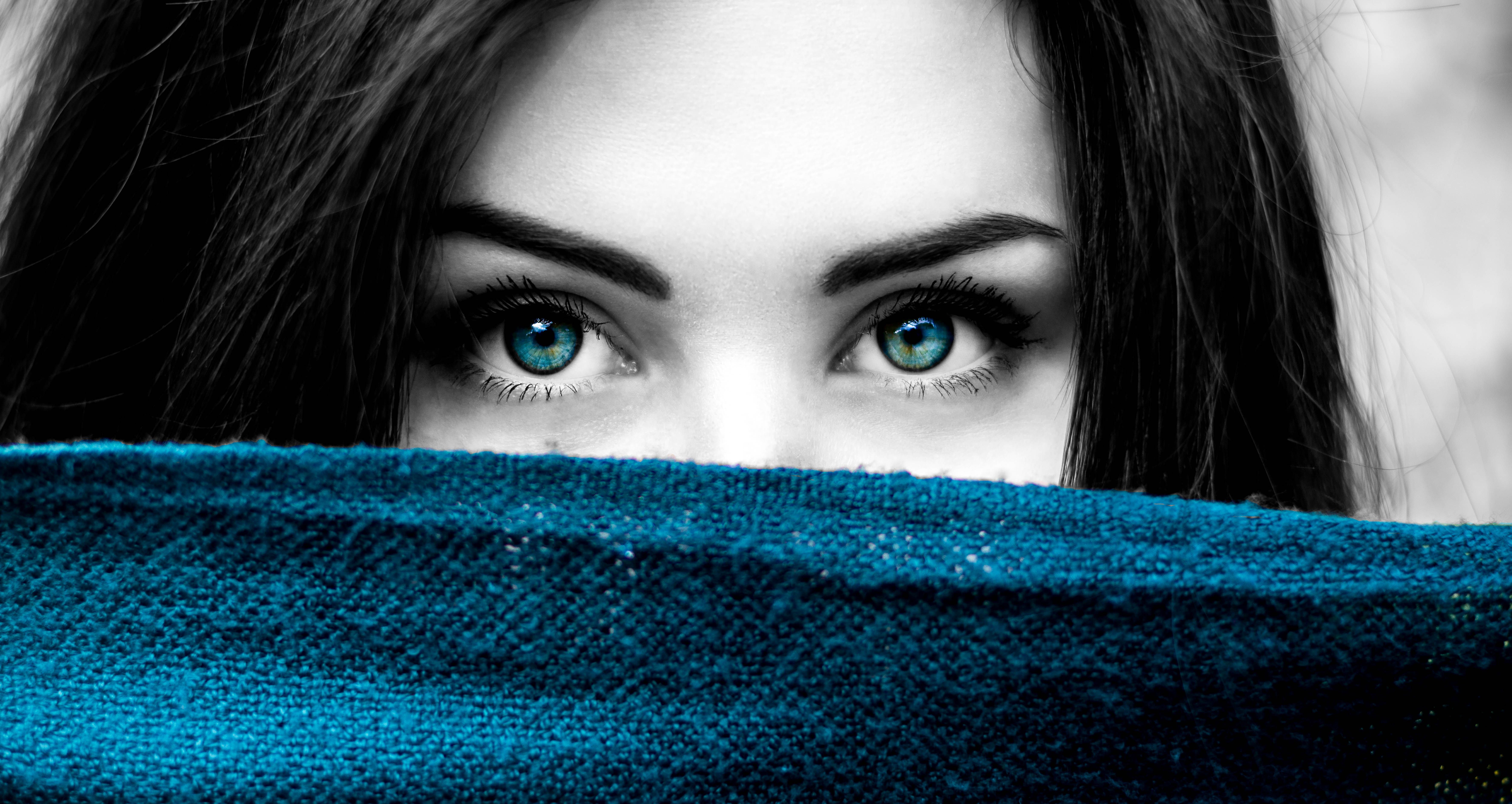 Wallpaper Blue eyes, Woman, Beautiful, Girl, 4K, 8K, Photography