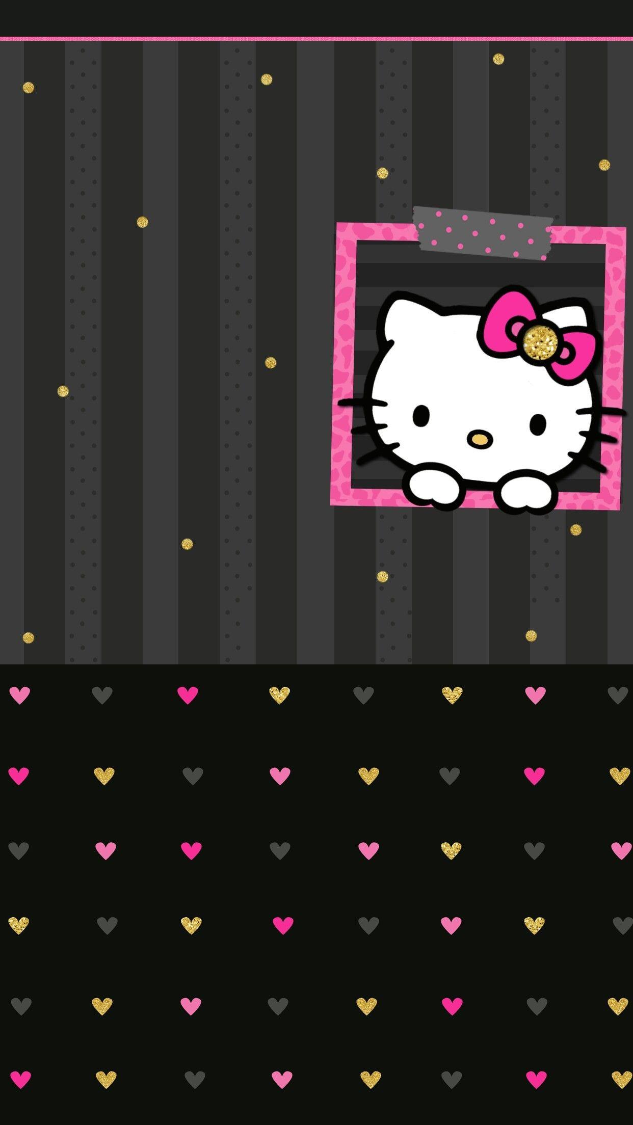 Black and Pink Hello Kitty Wallpaper