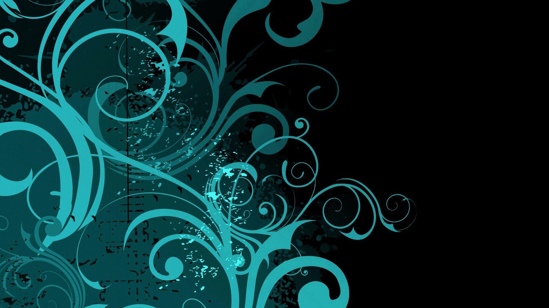 Blue And Black Abstract Background. Free Wallpaper