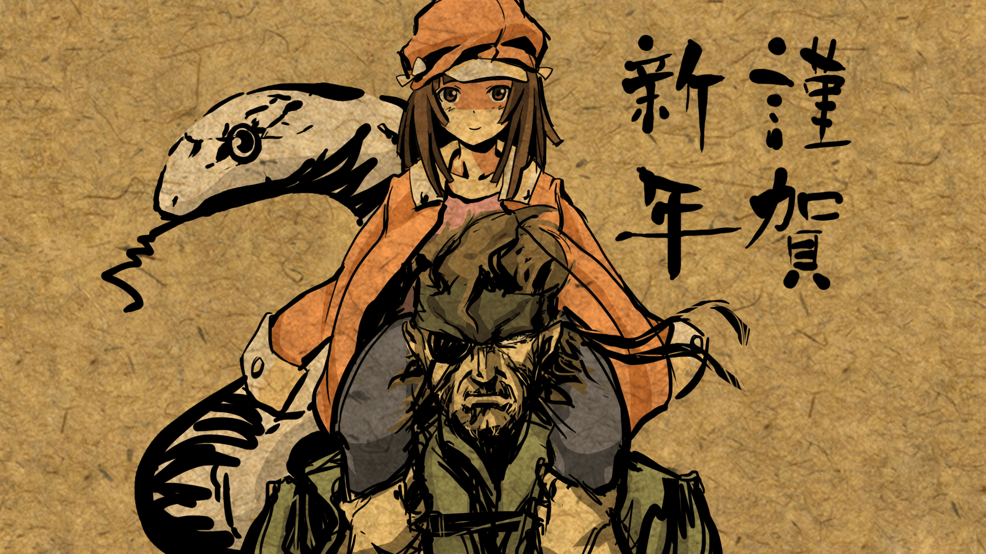 Monogatari Series, Metal Gear Solid, anime, Sengoku Nadeko, Big Boss