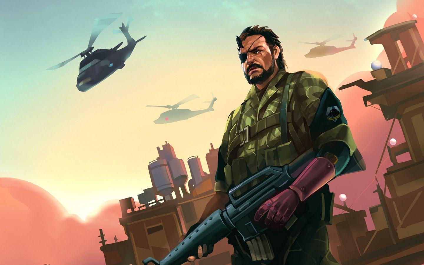 Download wallpaper 1440x900 venom snake, metal gear, big boss, jack