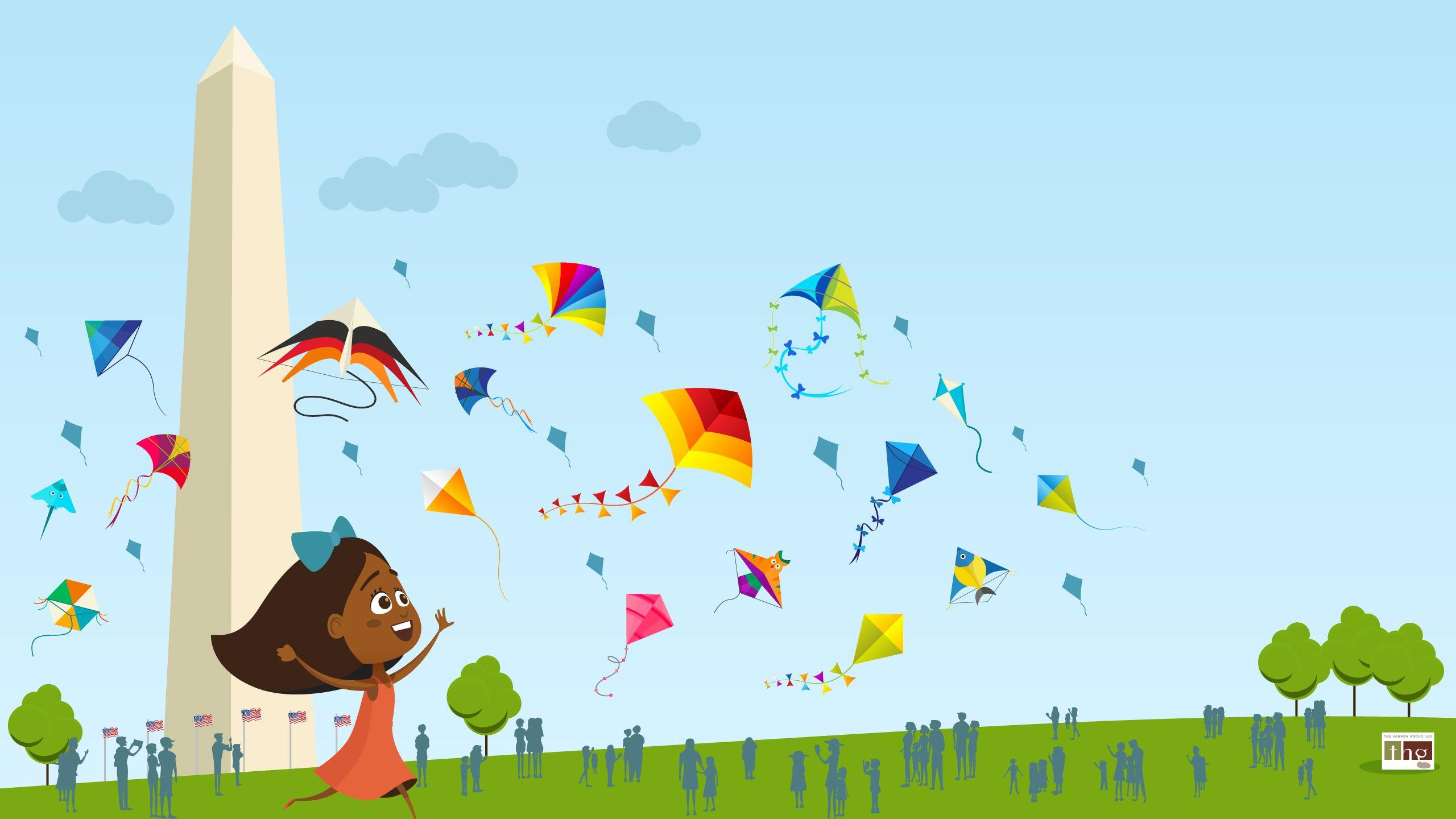 Wallpaper Kite Festival, Washington Monument, Spring, HD, Creative