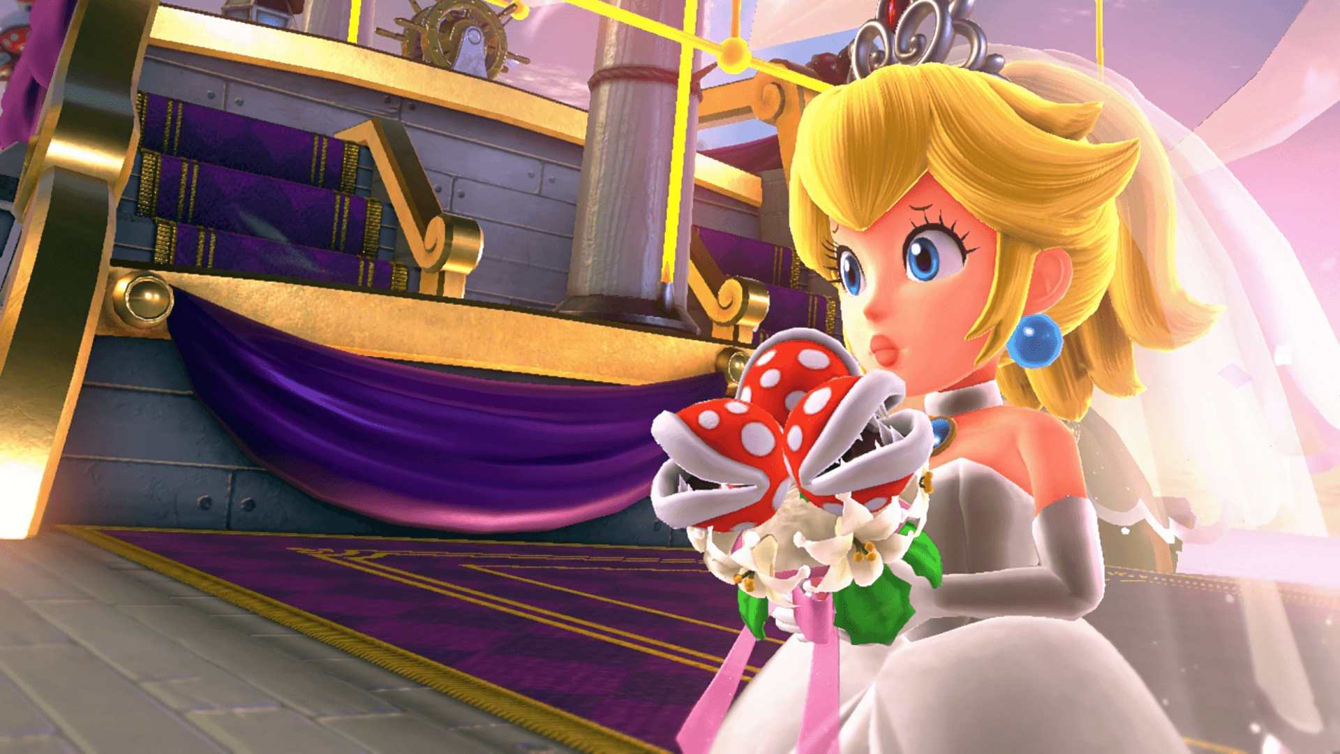 Super Mario Odyssey Peach Wedding Dress Wallpaper Full HD Wallpaper