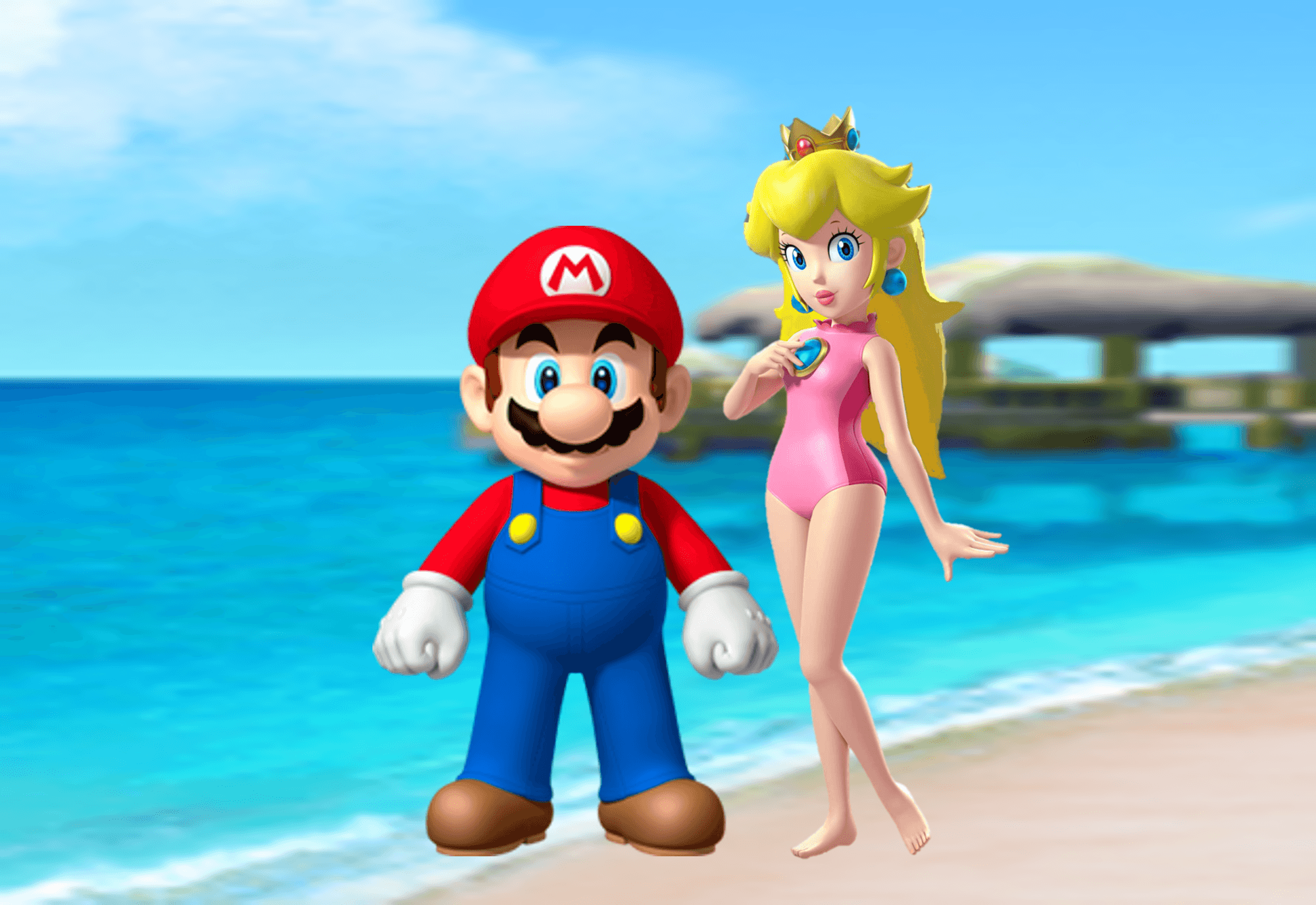 Mario and Peach image Mario and Peach Summer Couple HD wallpaper