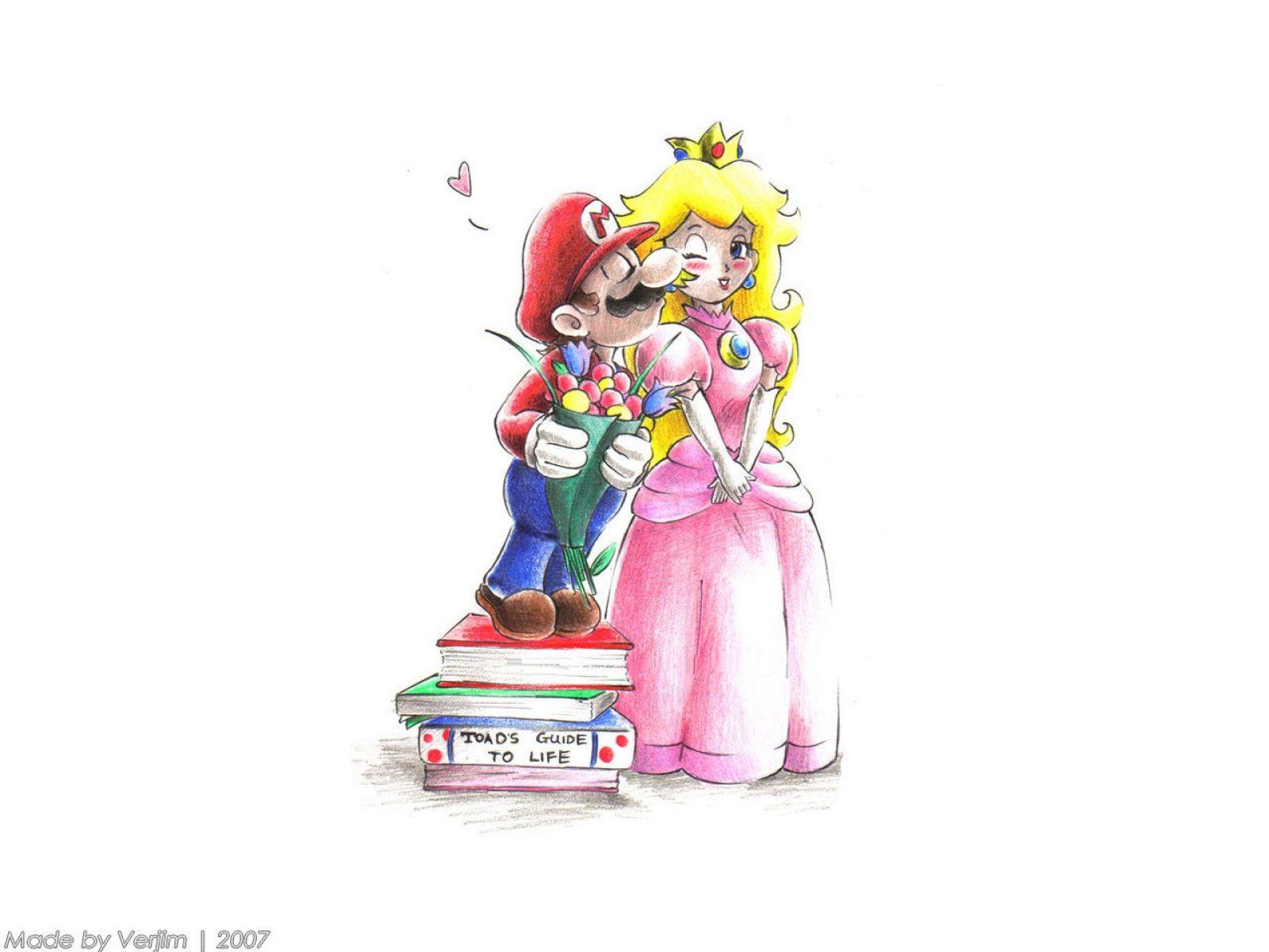 Mario and Princess Peach Wallpaper