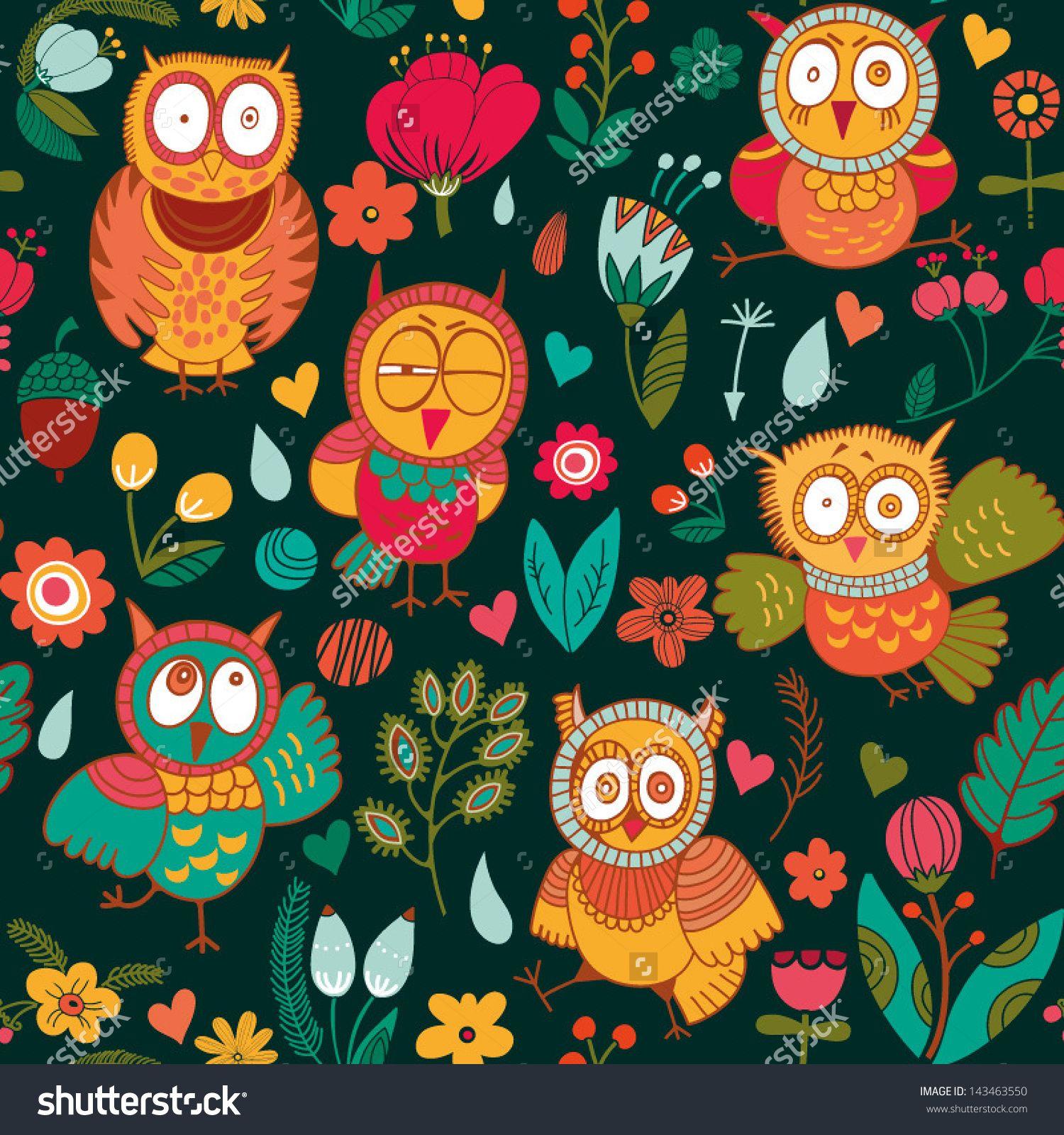 Colorful Cartoon Owl Wallpaper Desktop Background