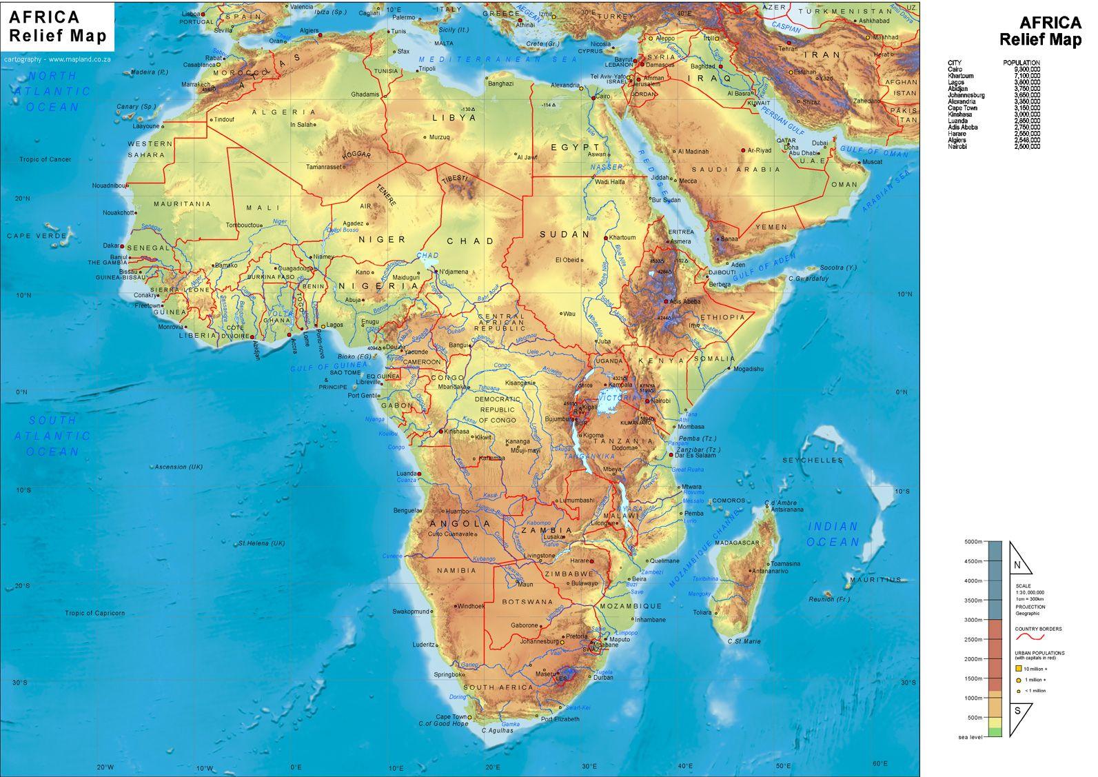 Africa Physical Map • mappery