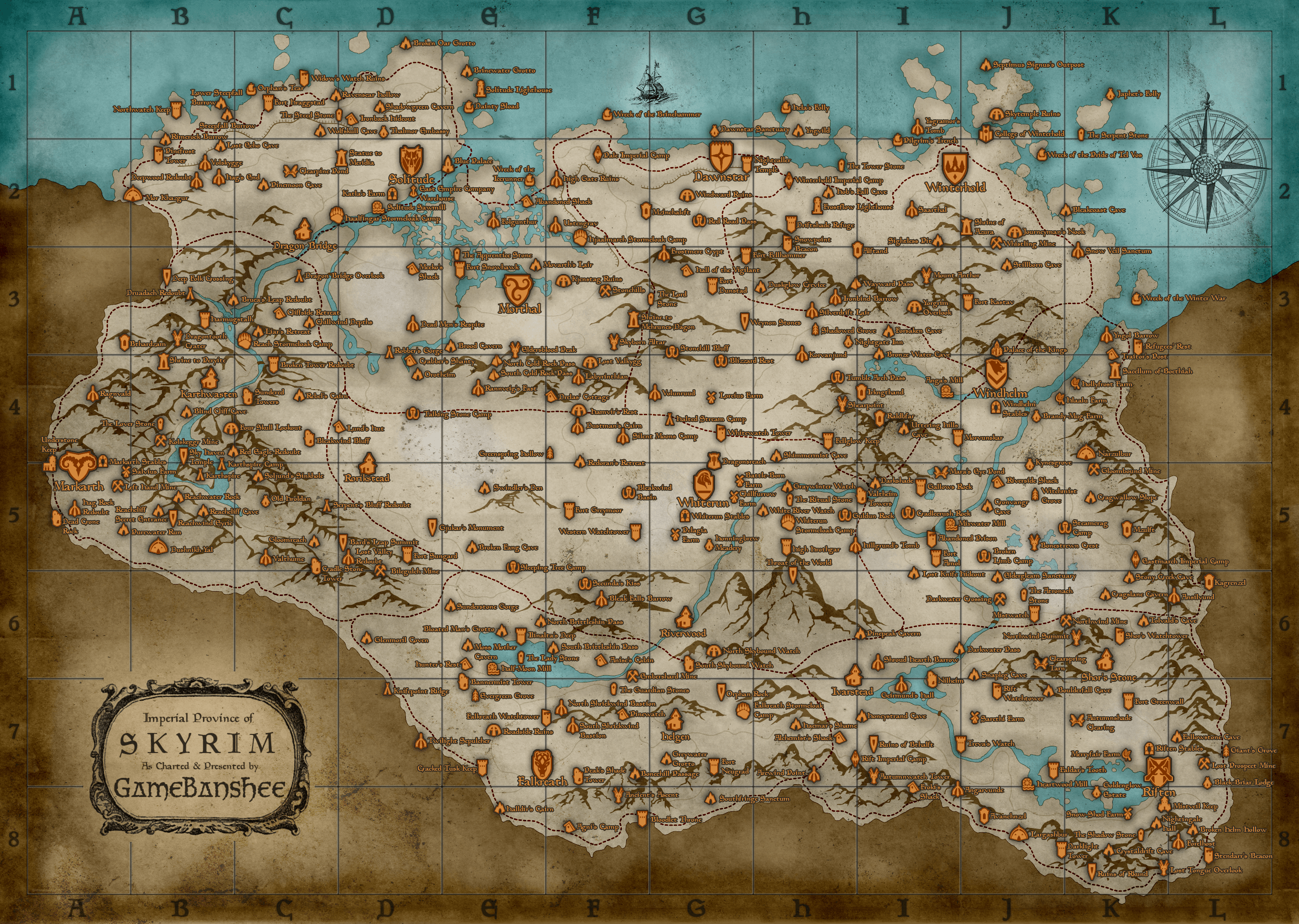 Map (Skyrim)/Locations