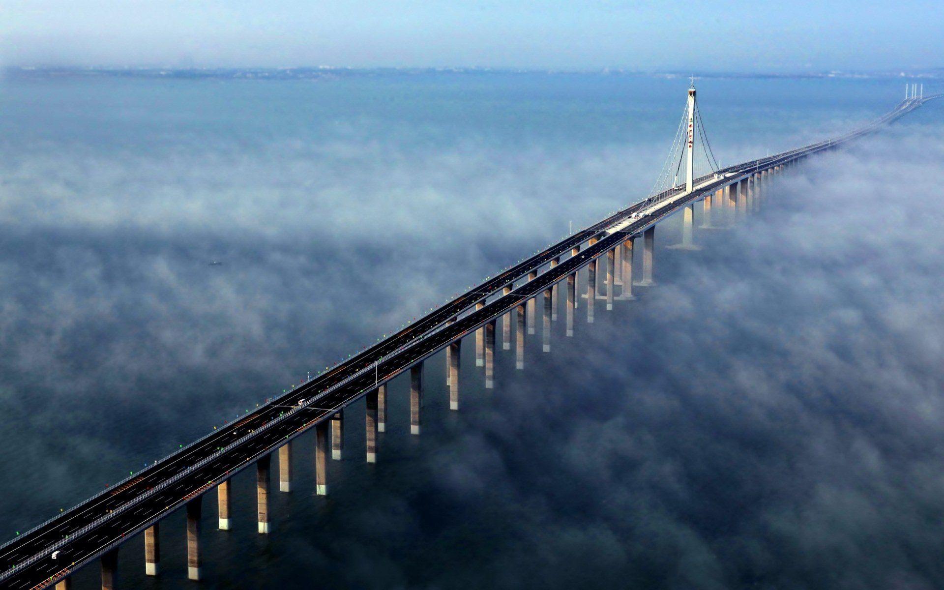Jiaozhou Bay Bridge HD Wallpaper and Background Image