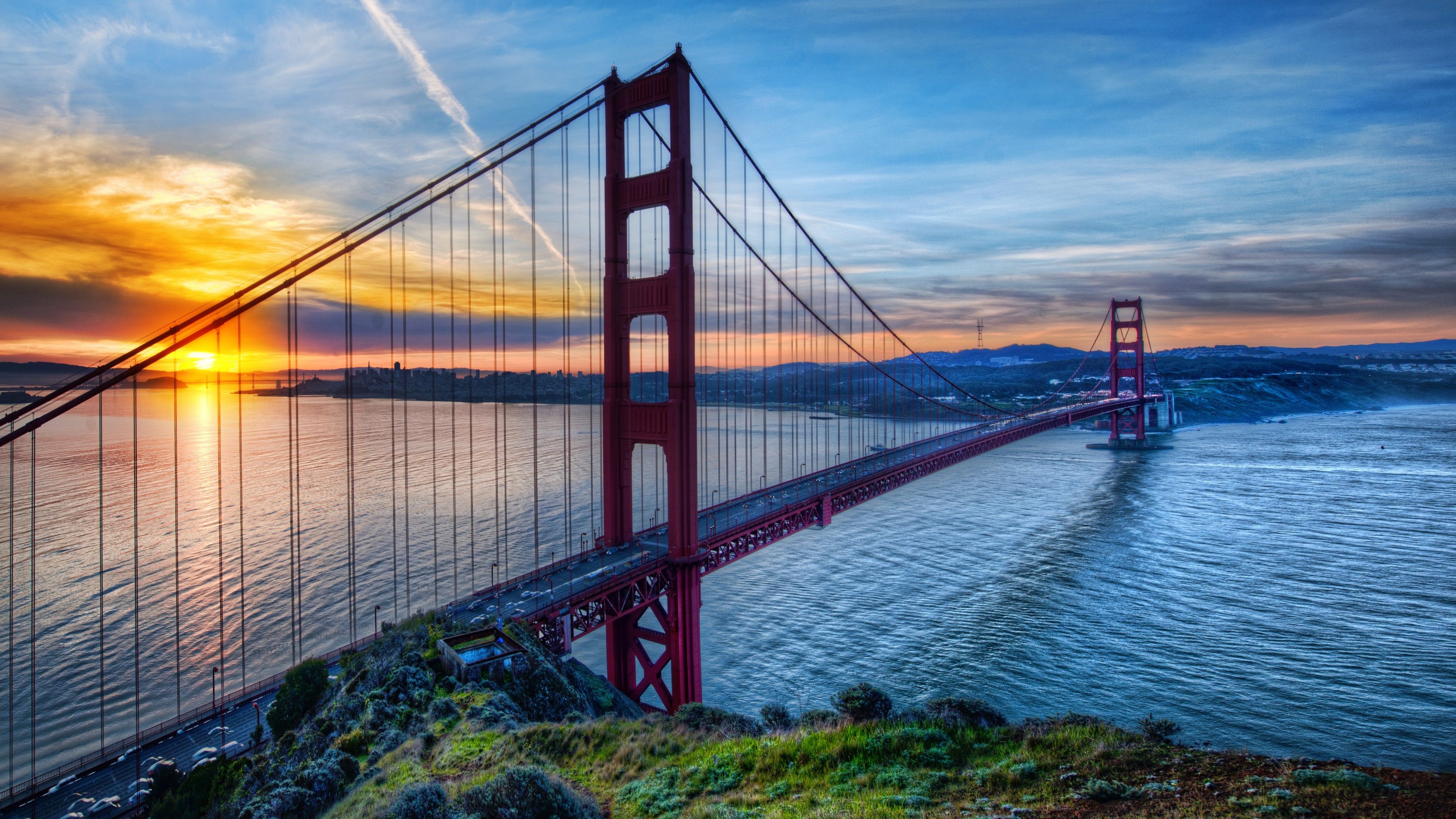 Golden Gate Bridge At Sunrise Wallpaper. Wallpaper Studio 10. Tens