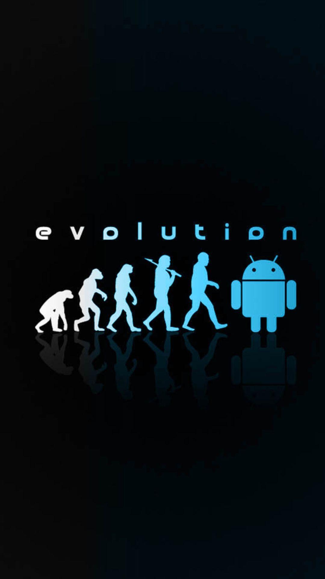 Android Evolution Neon Blue Android Wallpaper free download
