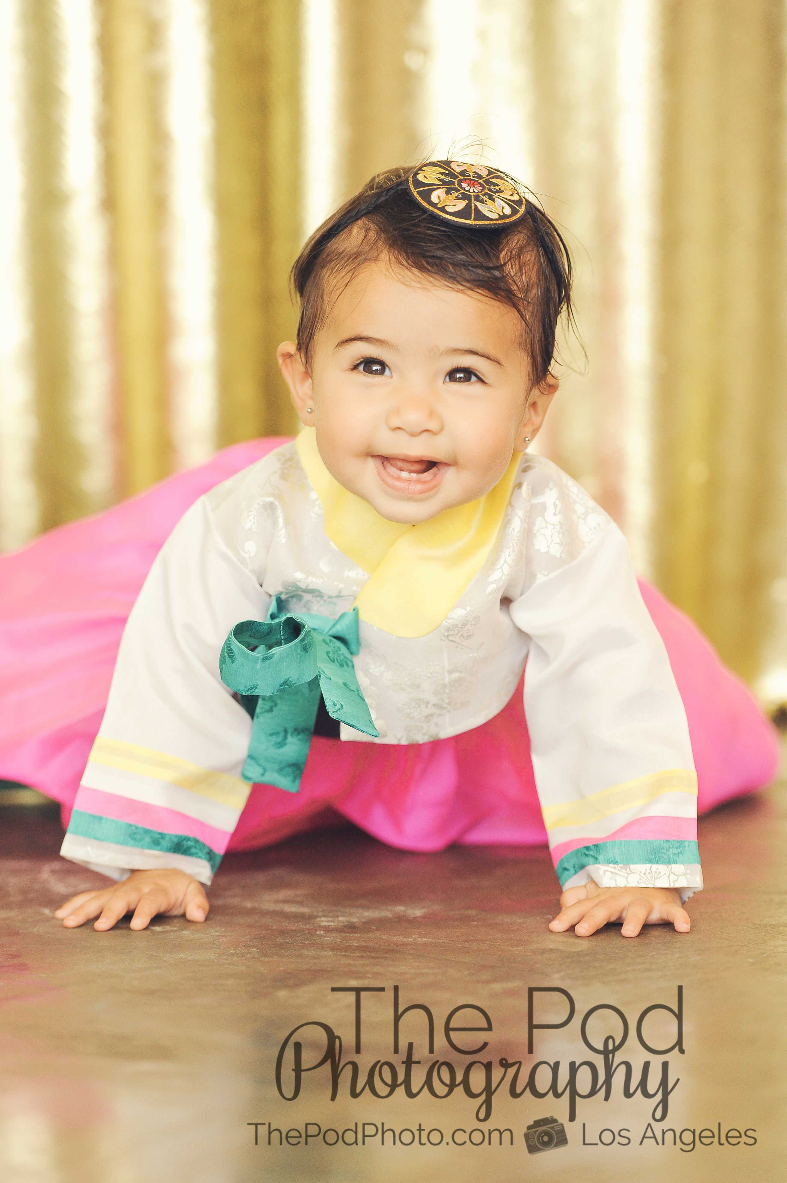 Cute Korean Girl First Birthday Photography Los Angeles Based