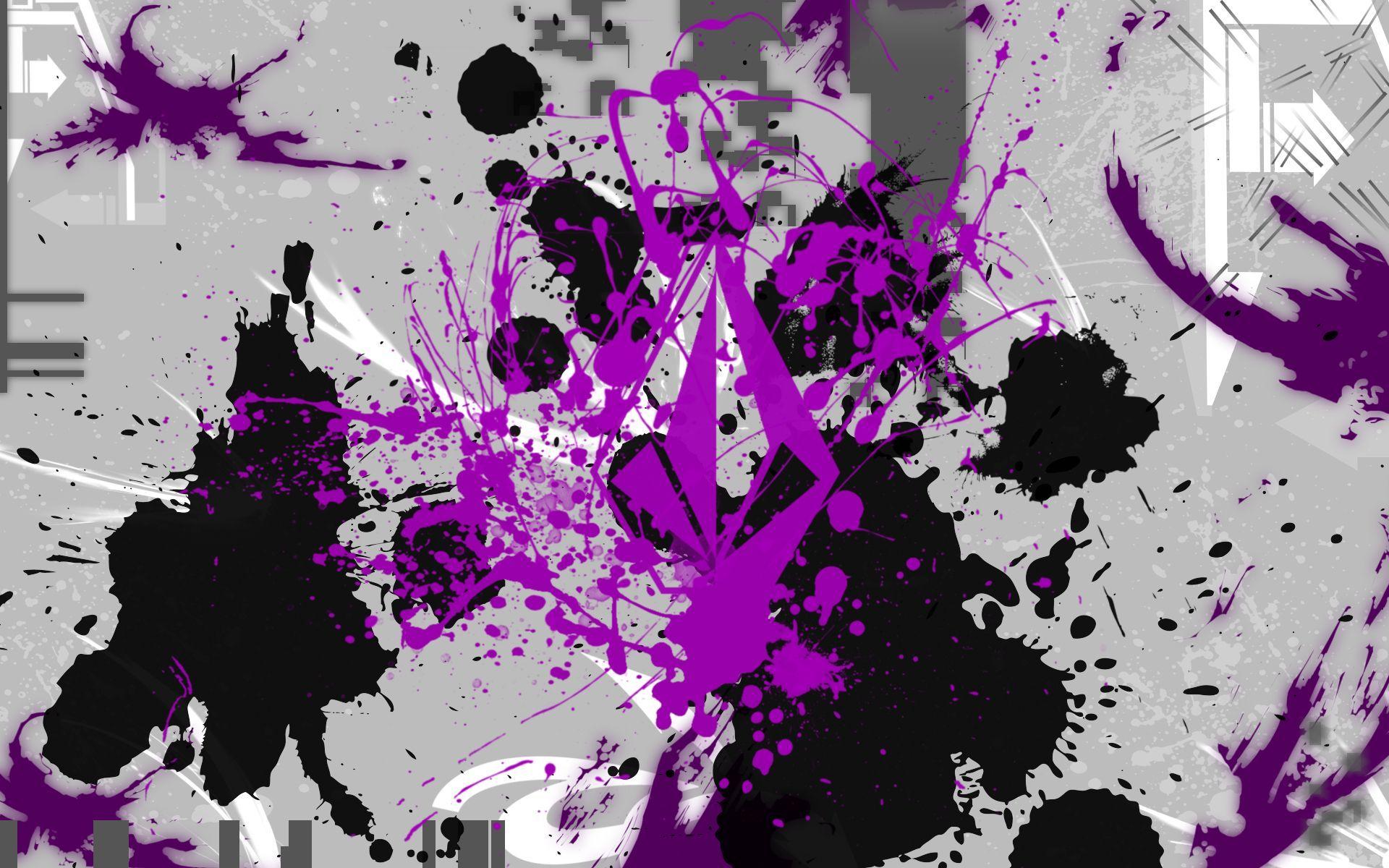 Volcom Black Purple Art Abstract HD Wallpaper Image For Your PC
