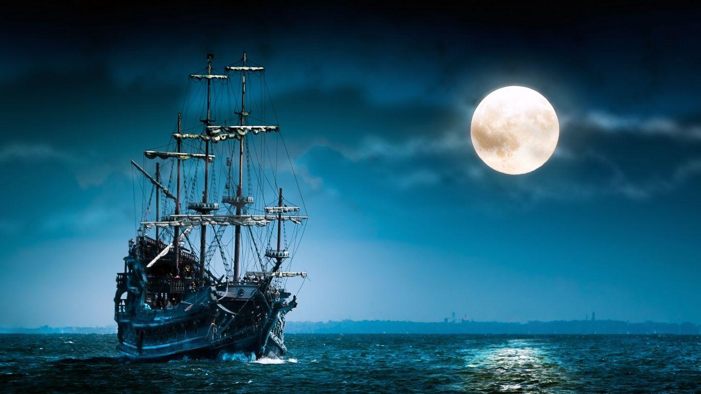 amazing nature desktop background of dark ship