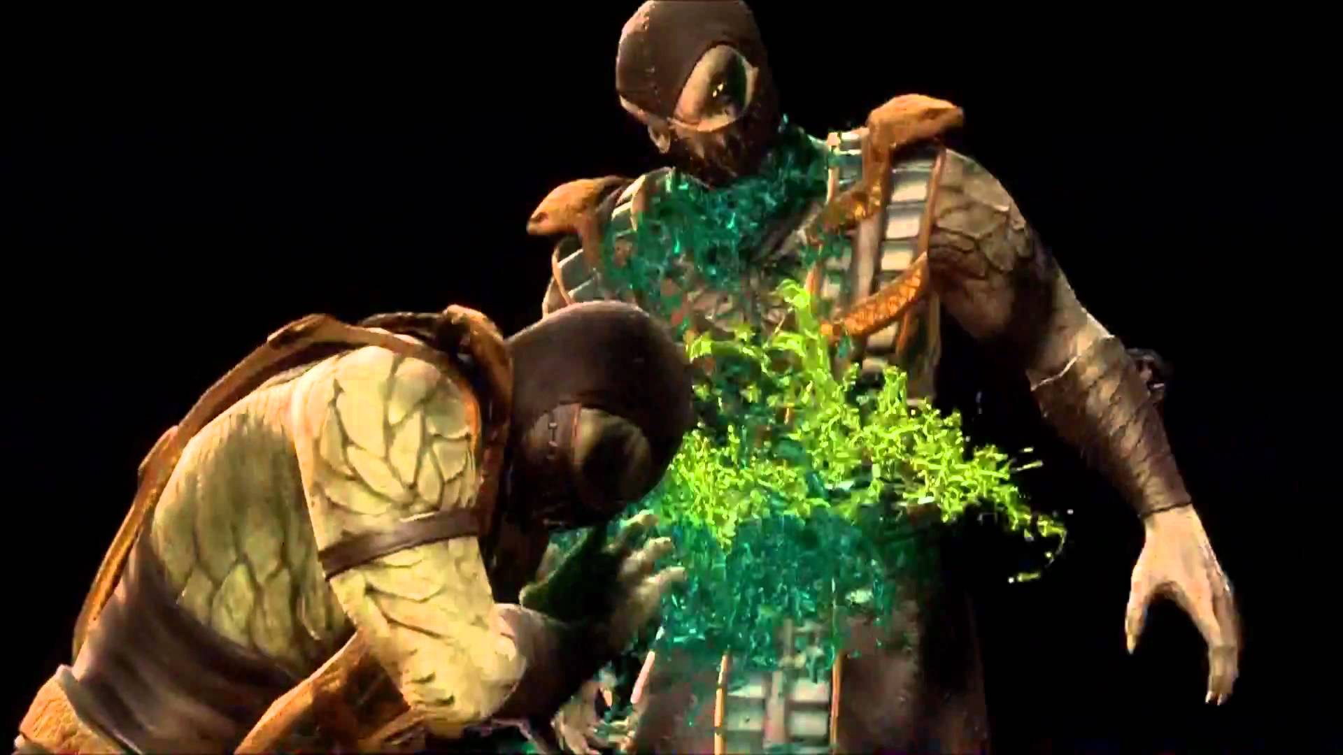 Mortal Kombat 9 Reptile Fatality Stage And Babality **No DLC