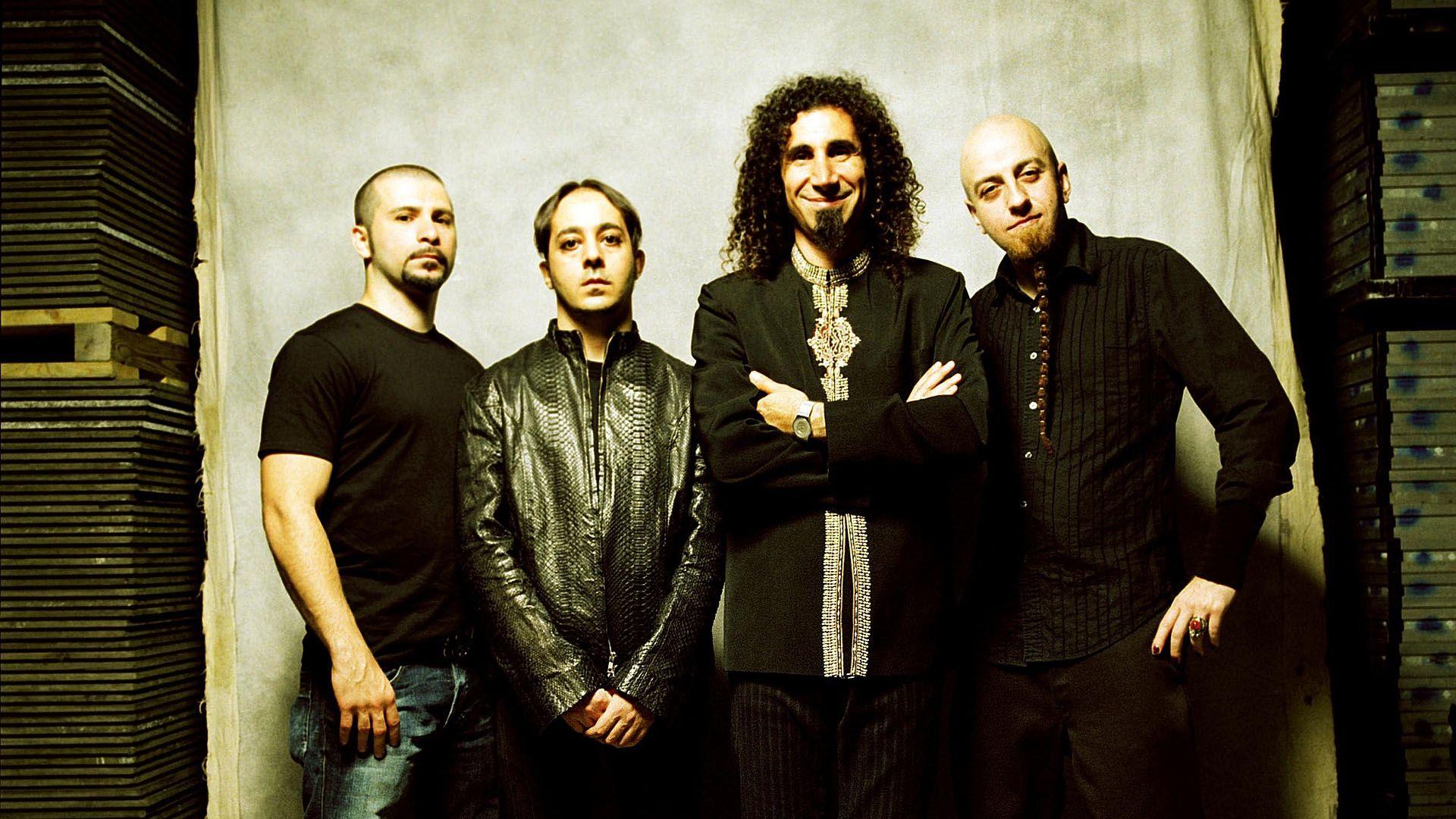 Download Wallpaper 1920x1080 system of a down, band, members, suits