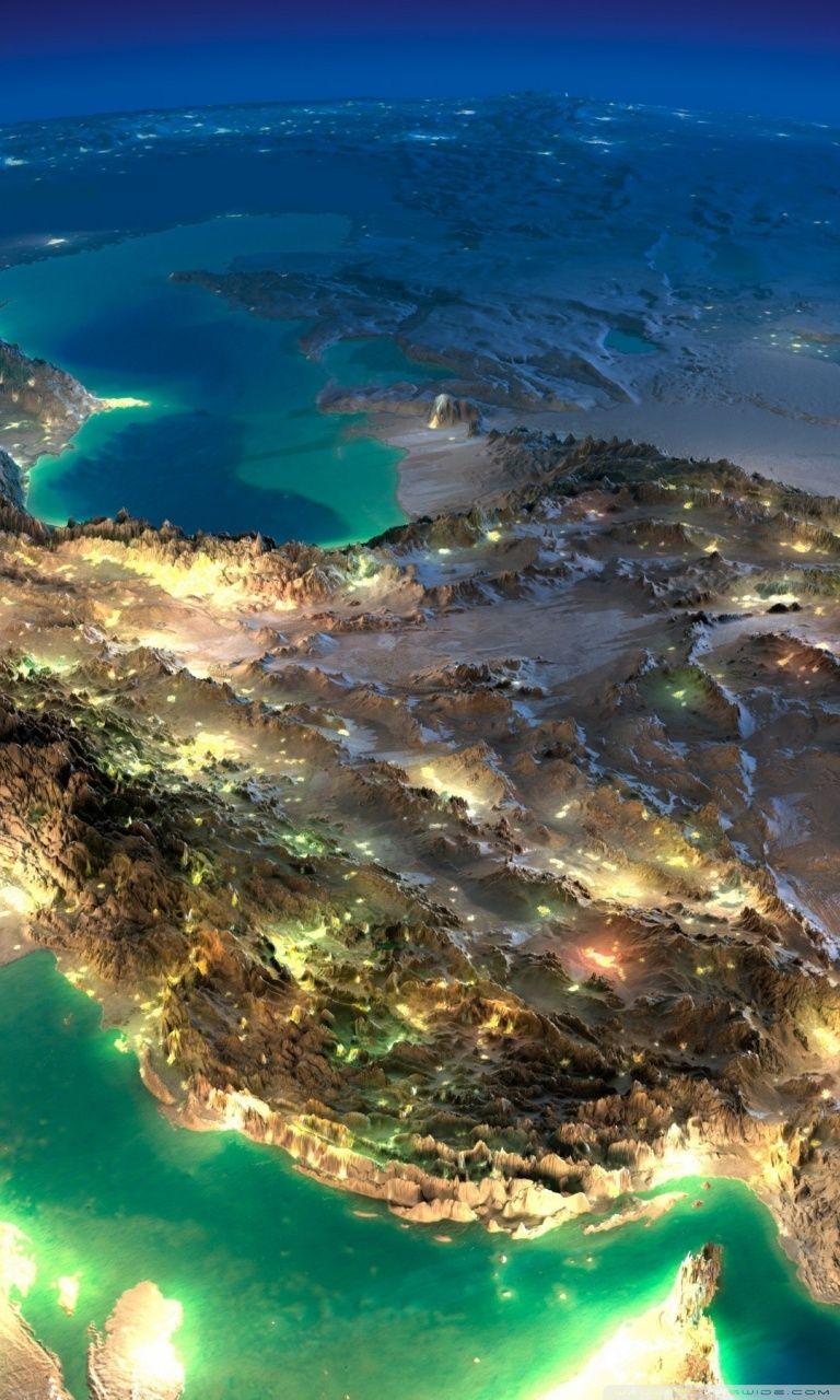 Very Nice Satellite Image Of Iran Ultra HD Desktop Background