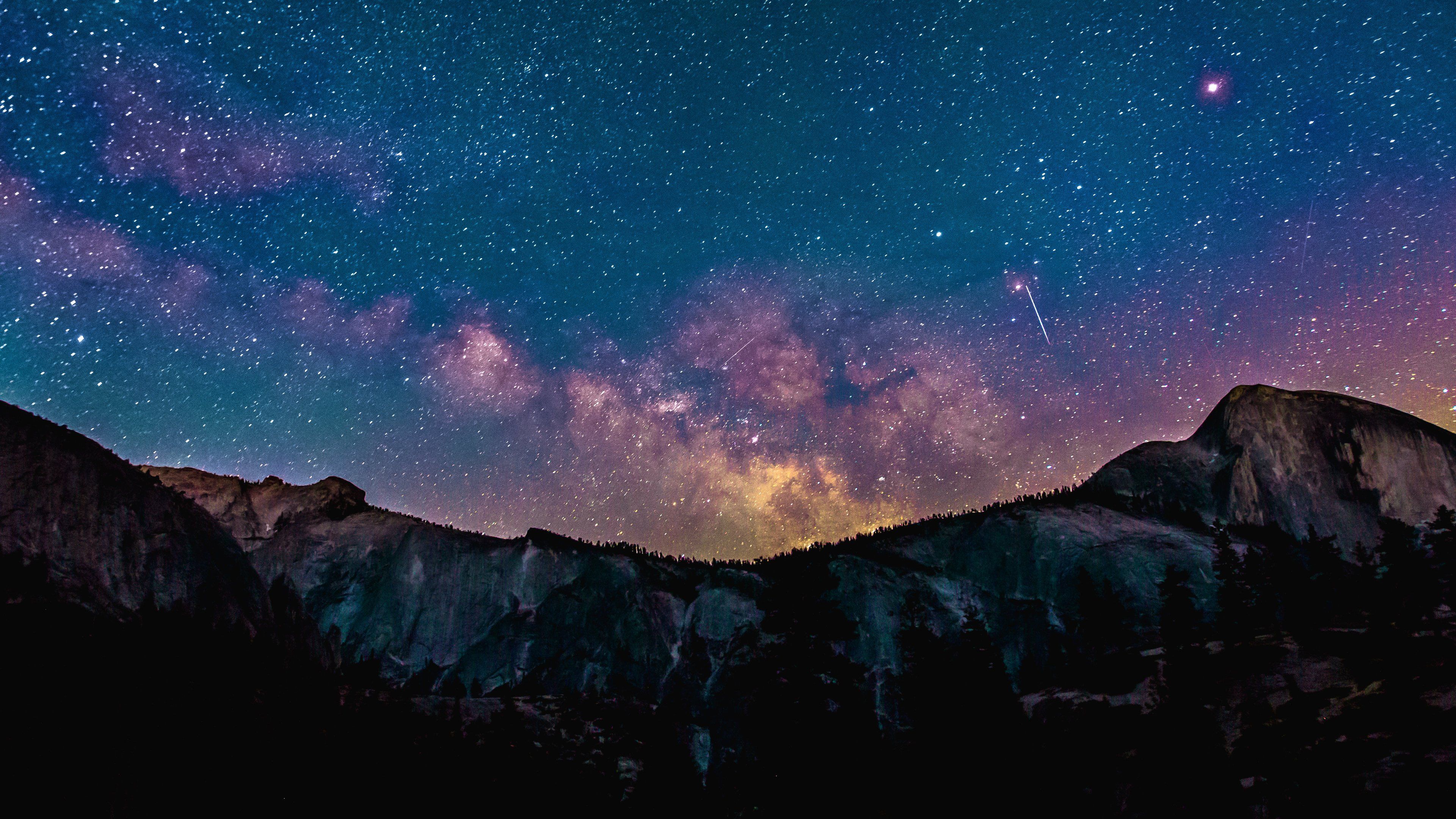 Milky Way Over Mountains Wallpaper & Desktop Background
