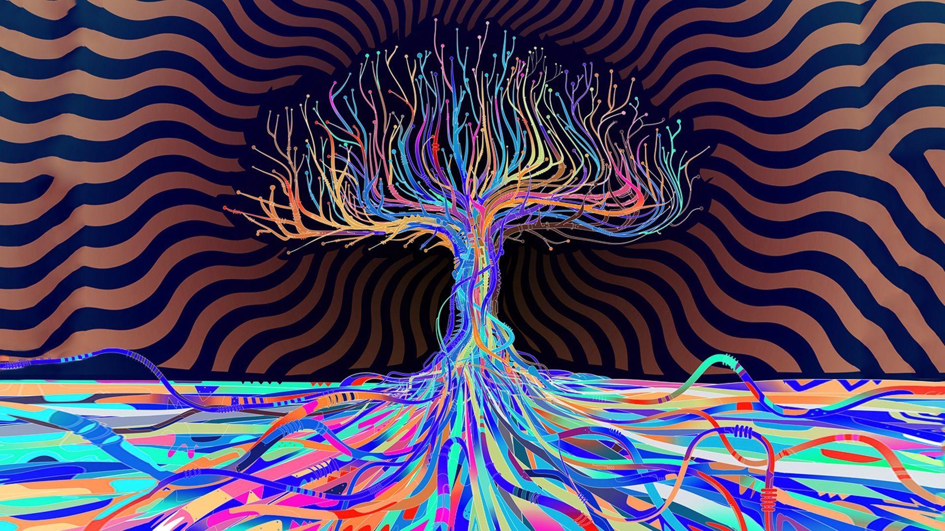 psychedelic HD Wallpaper Trees .com