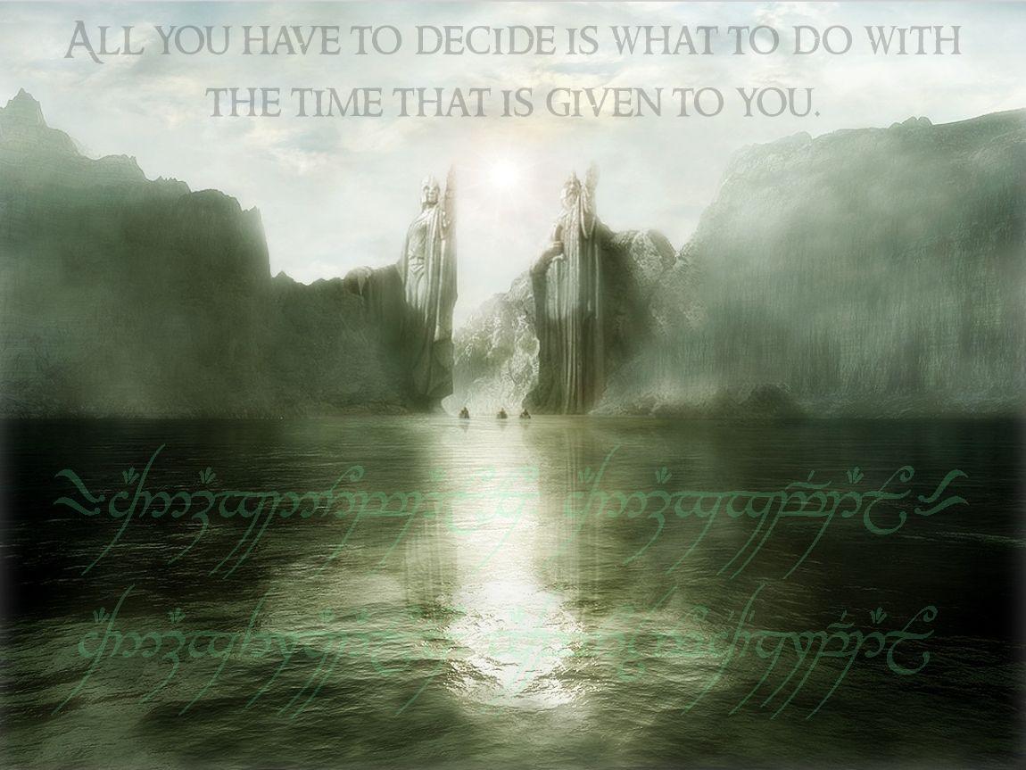 LotR wallpaper with Argonath and Gandalf quote. All you have to