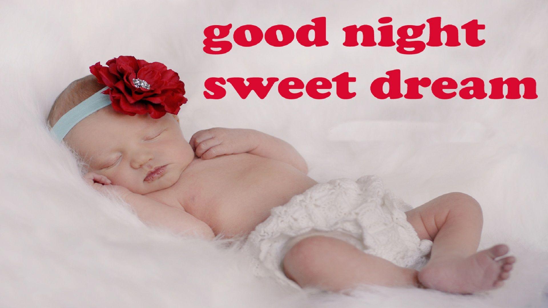 Good Night With Cute Baby Hd Wallpaper Free