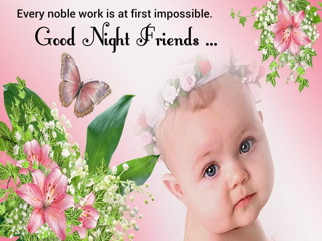 good night with cute baby HD wallpaper (5) Sayings