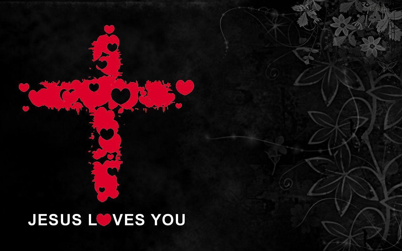 Christian Background Graphic- Jesus Loves You Wallpaper