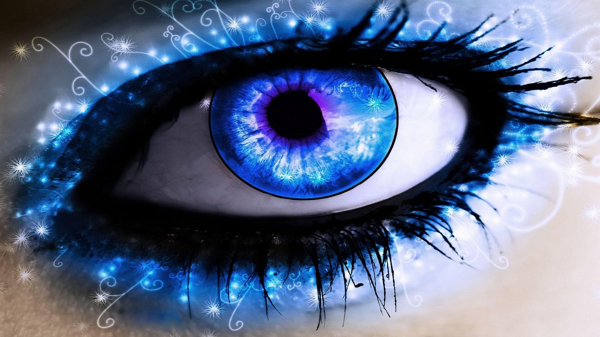 Blue Abstract Eyes Wallpaper Hd Free