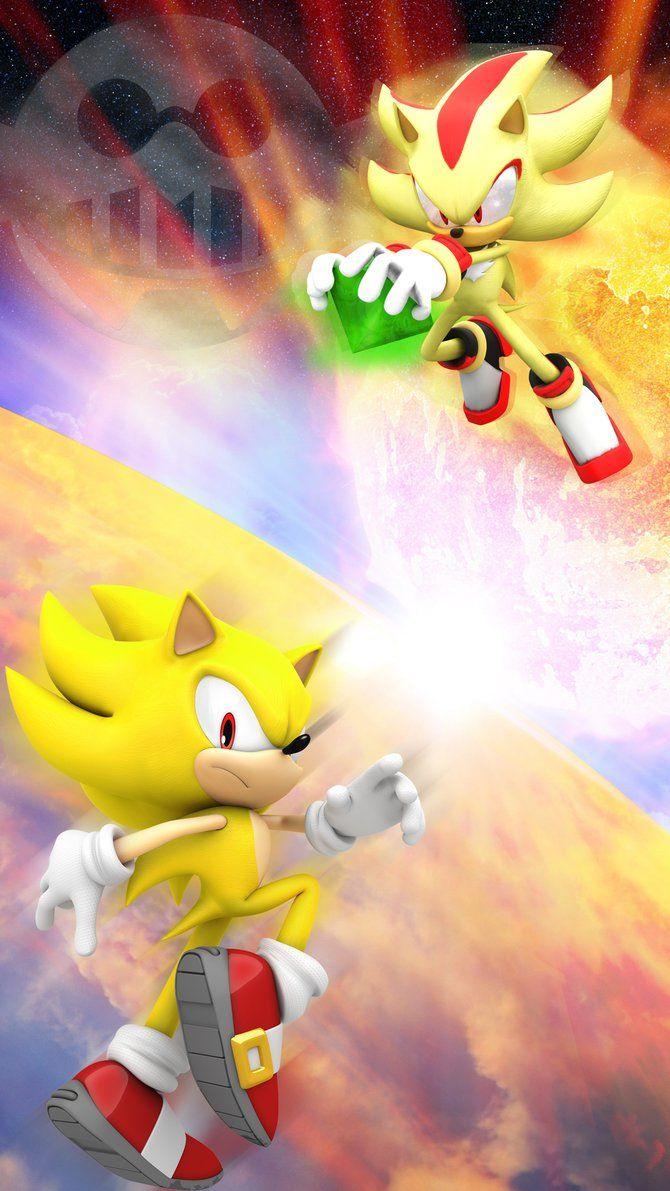 Super Sonic and Shadow Android / iPhone wallpaper