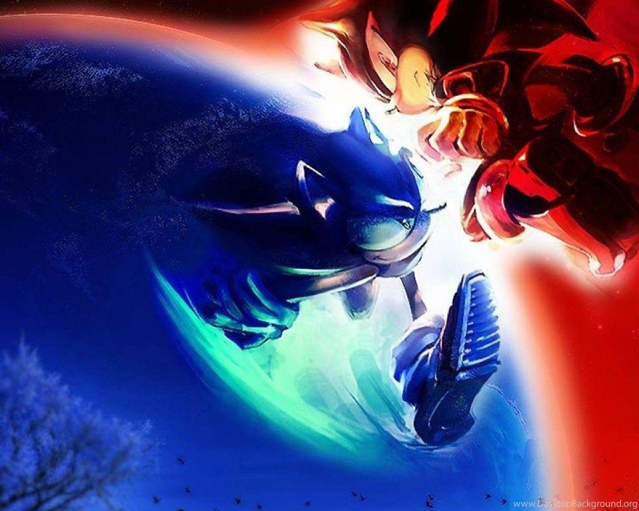 Sonic And Shadow, Color Wallpaper