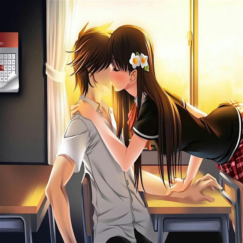 Download Anime Love Kiss wallpaper to your cell phone image