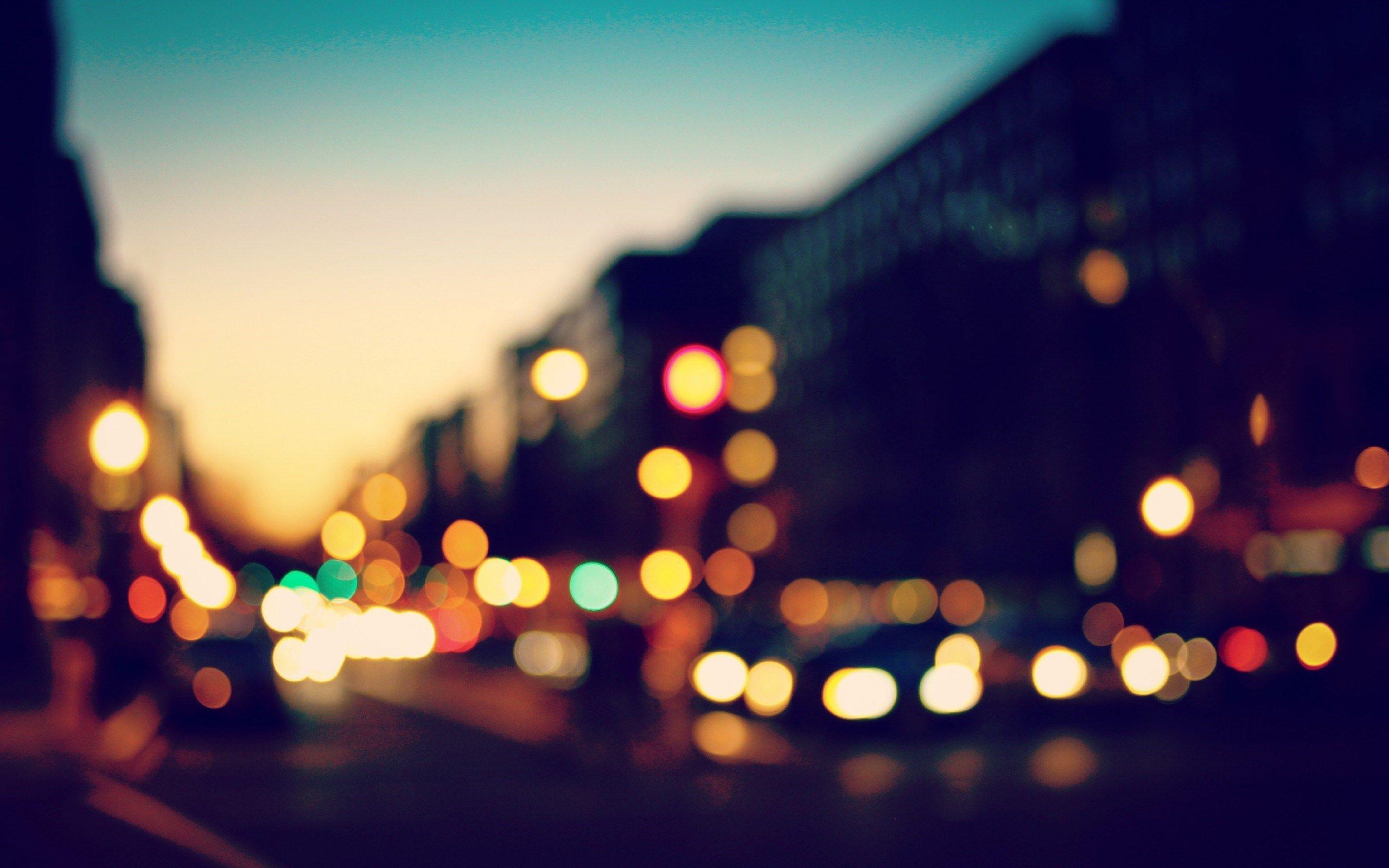 Blurred City Lights Wallpaper HD Background For Computer