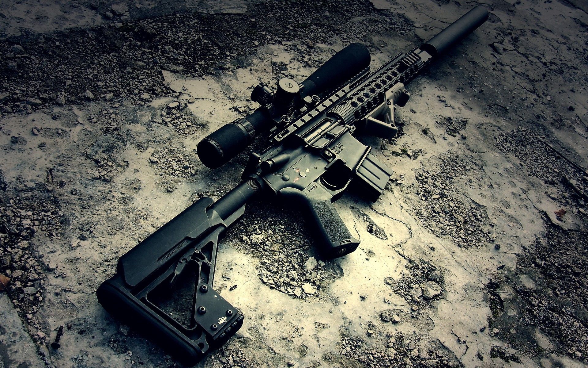 M4a1 Gun With Sniper HD wallpaper