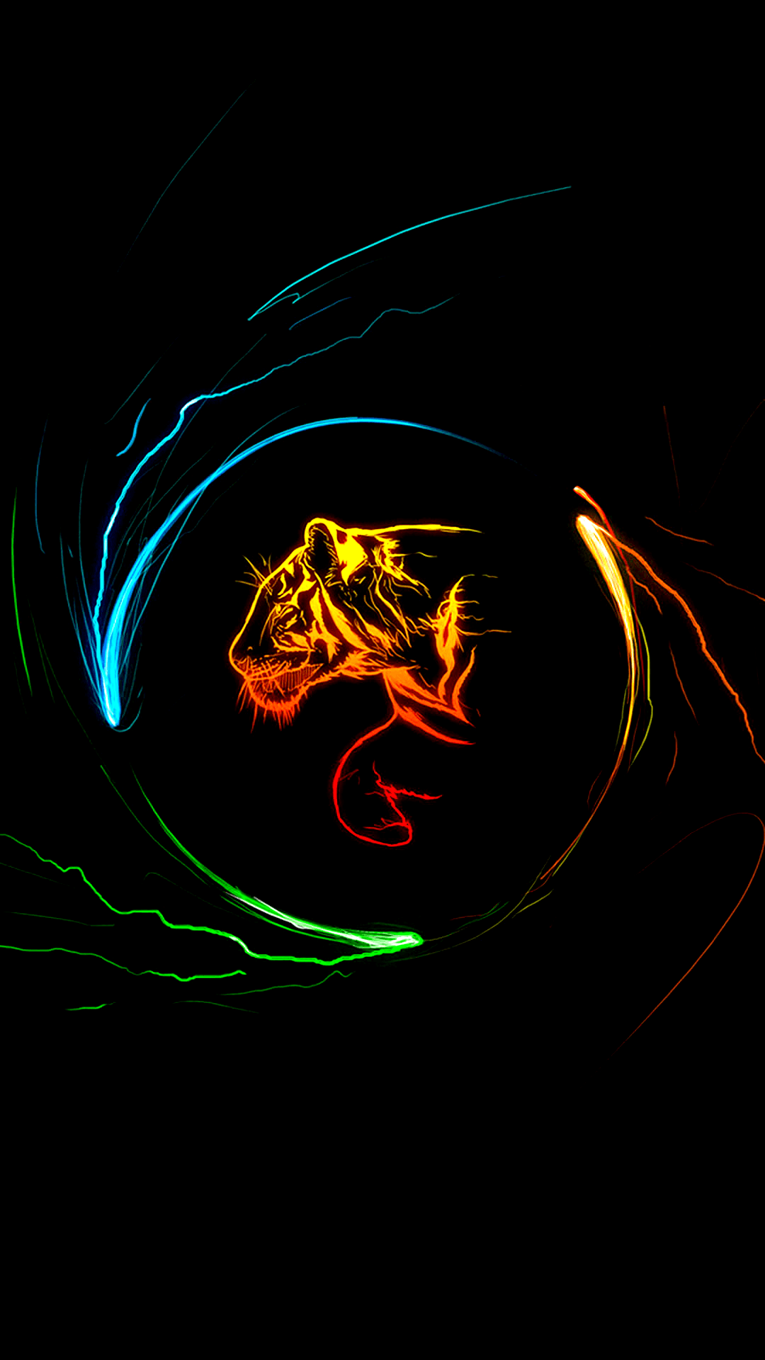 Colorful Tiger (True Black) [1080x1920] Need #iPhone S #Plus