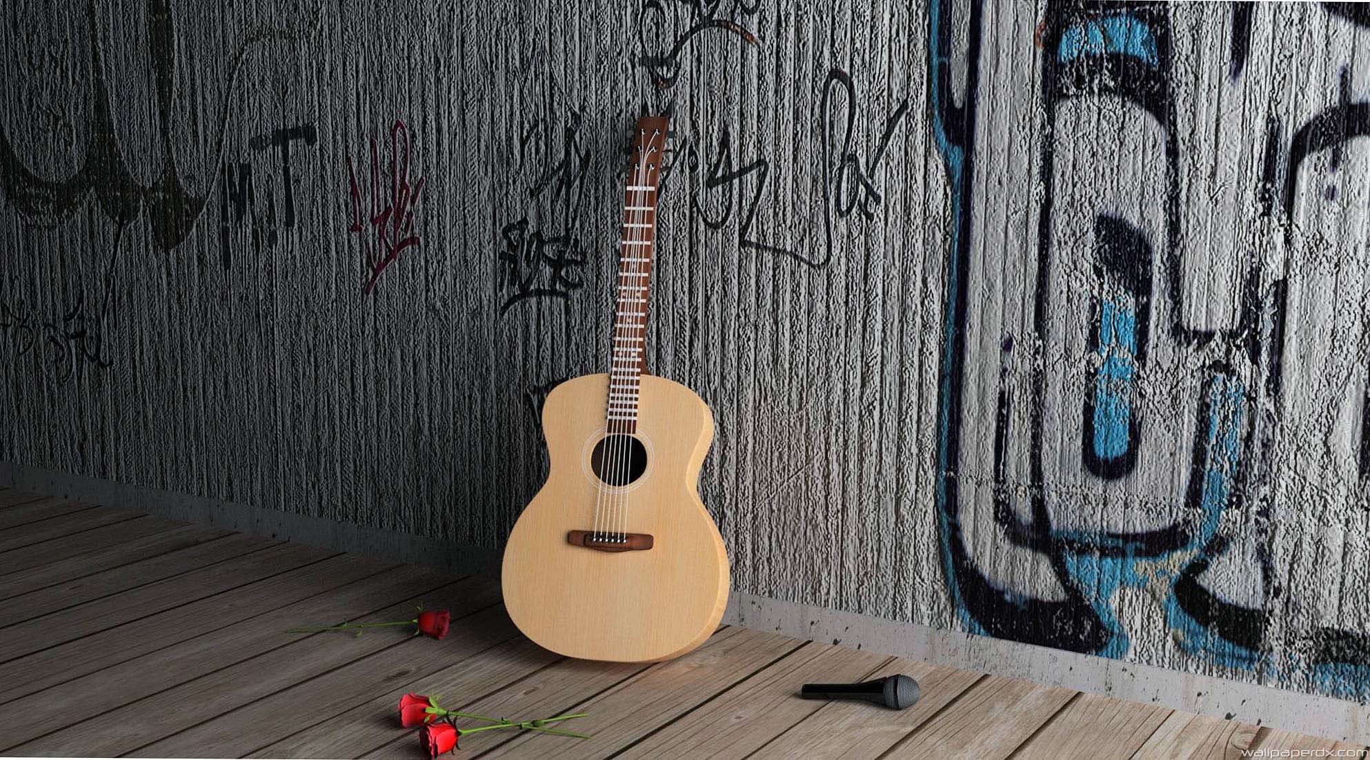guitar and flower full HD wallpaper.com.. Best HD