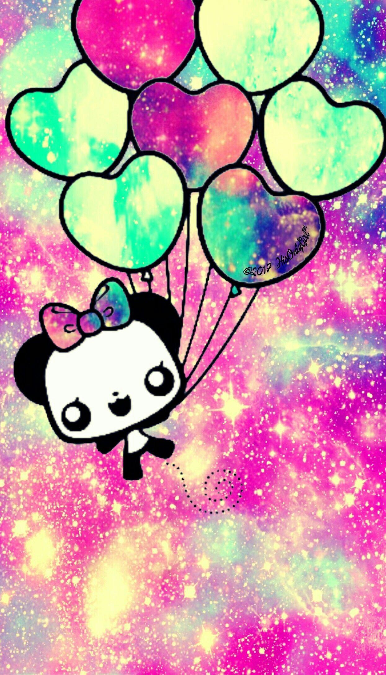 Kawaii balloon galaxy wallpaper I created for the app CocoPPa