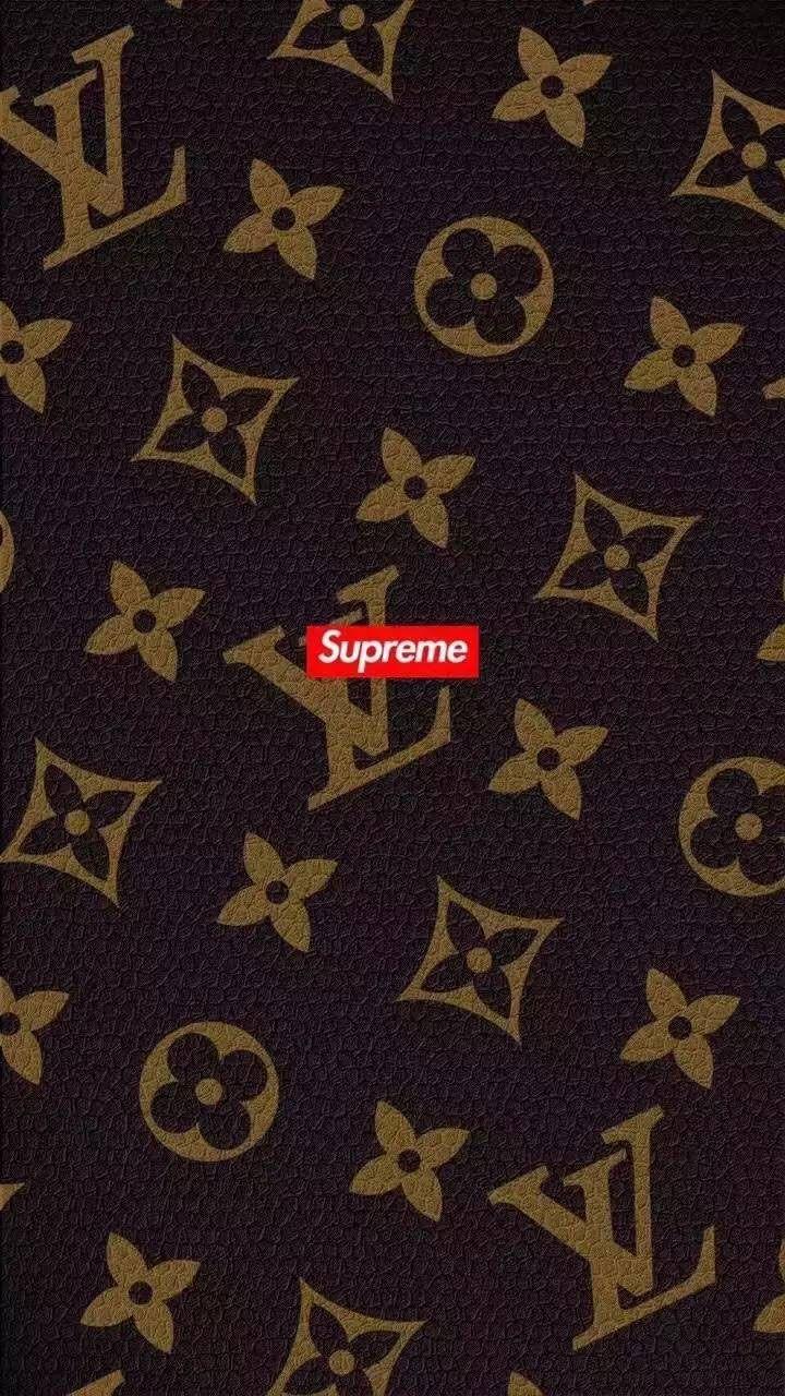 Louis Vuitton x Supreme pattern Wallpaper. Wallpaper