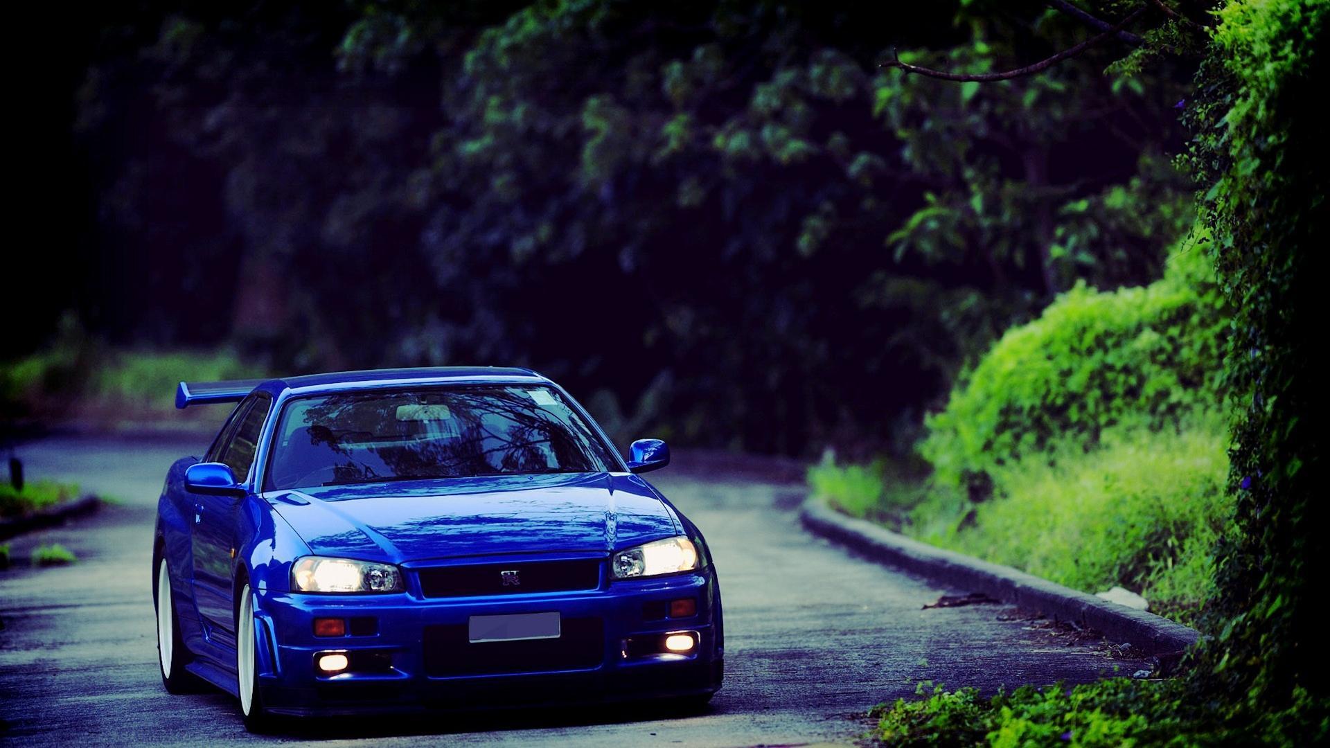 Nissan skyline r34 gtr cars depth of field wallpaper
