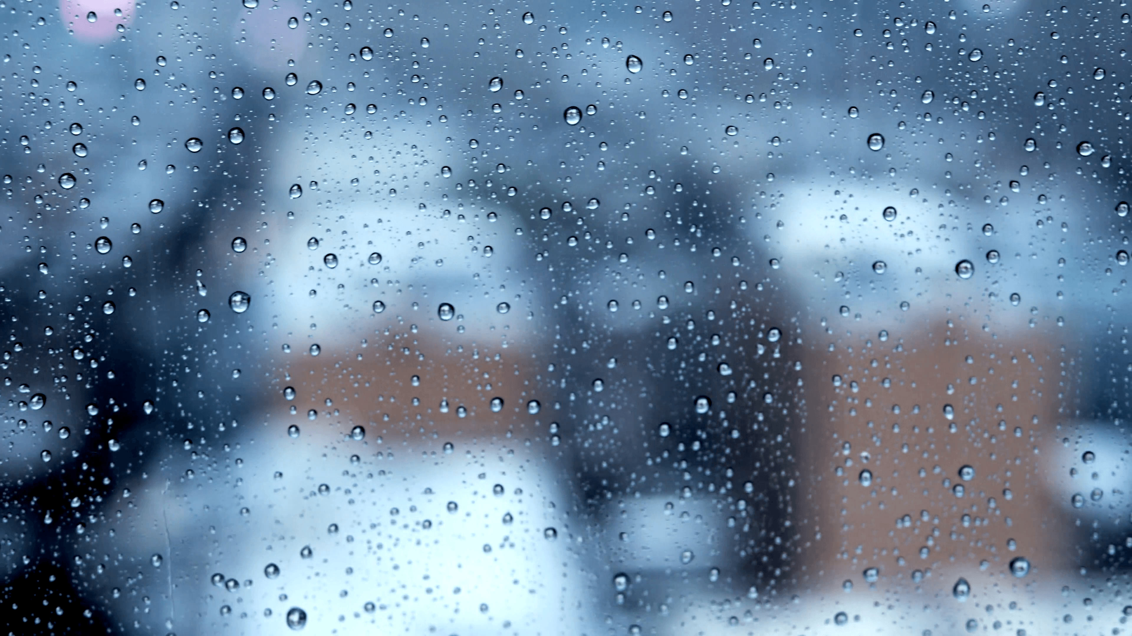 rain drops background. raining season scene. window view Stock Video