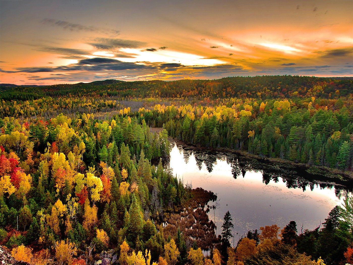 Lakes: Cliff Autumn Colorful Lake Sky Trees Fall Nature Reflection