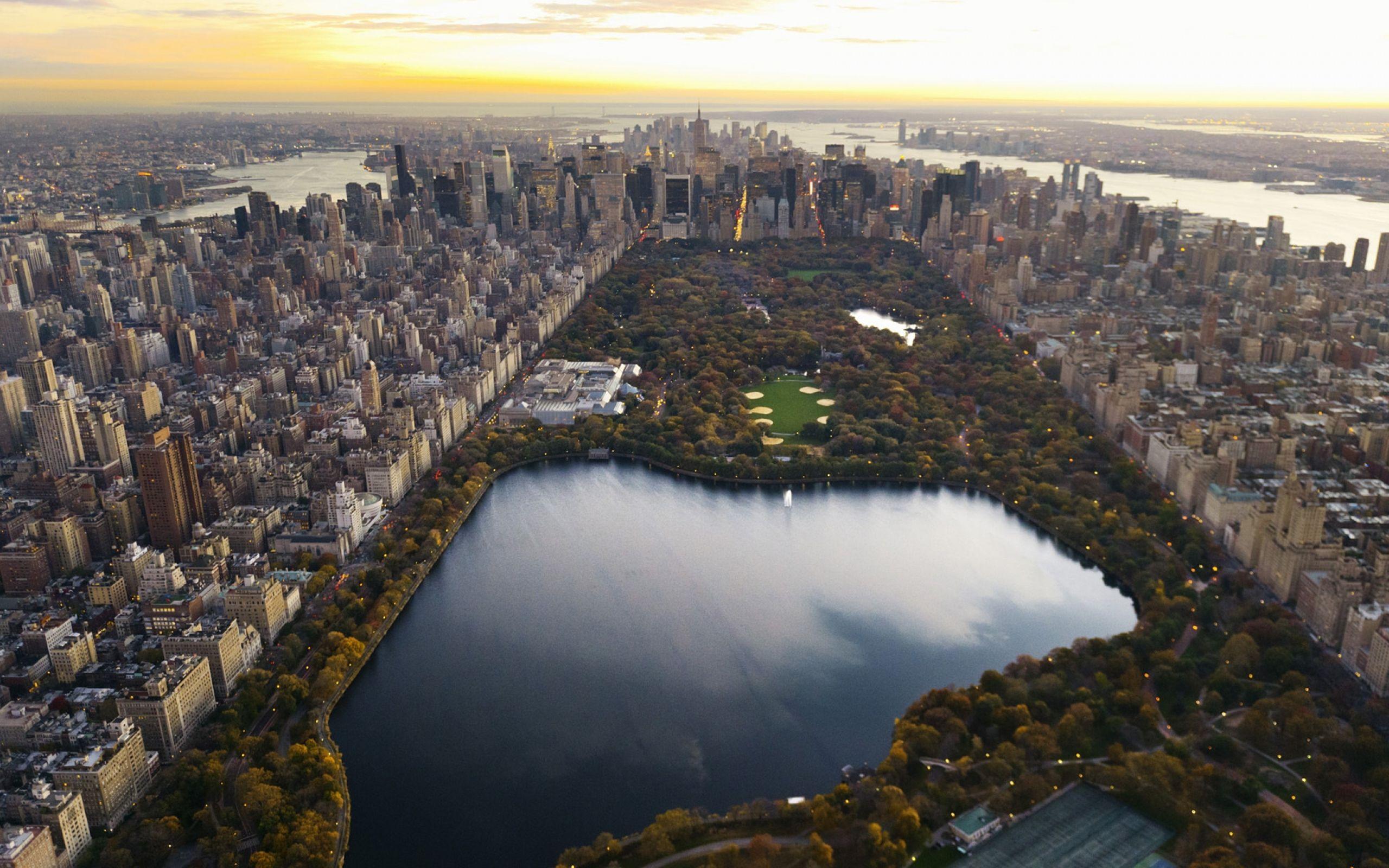 HD Background Central Park New York City Lake Skyscrapers Wallpaper