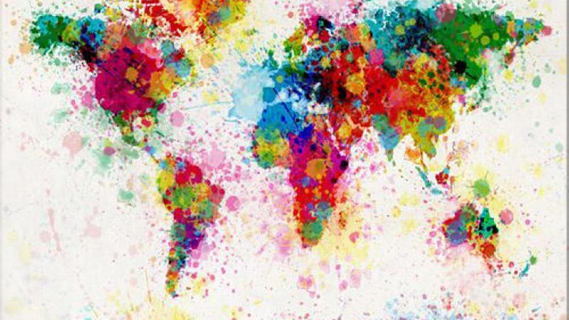 Colorful Paint Wallpaper HD. World map painting, Map