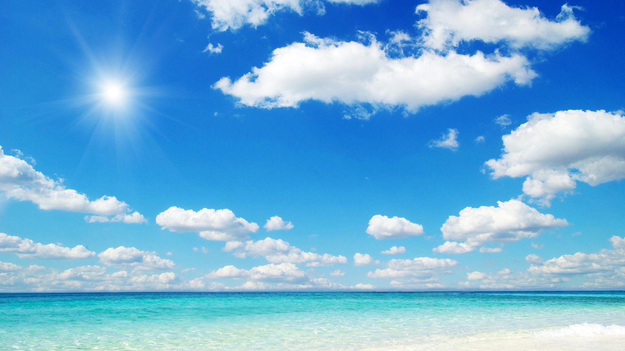 Beach blue sky wallpaper. PC
