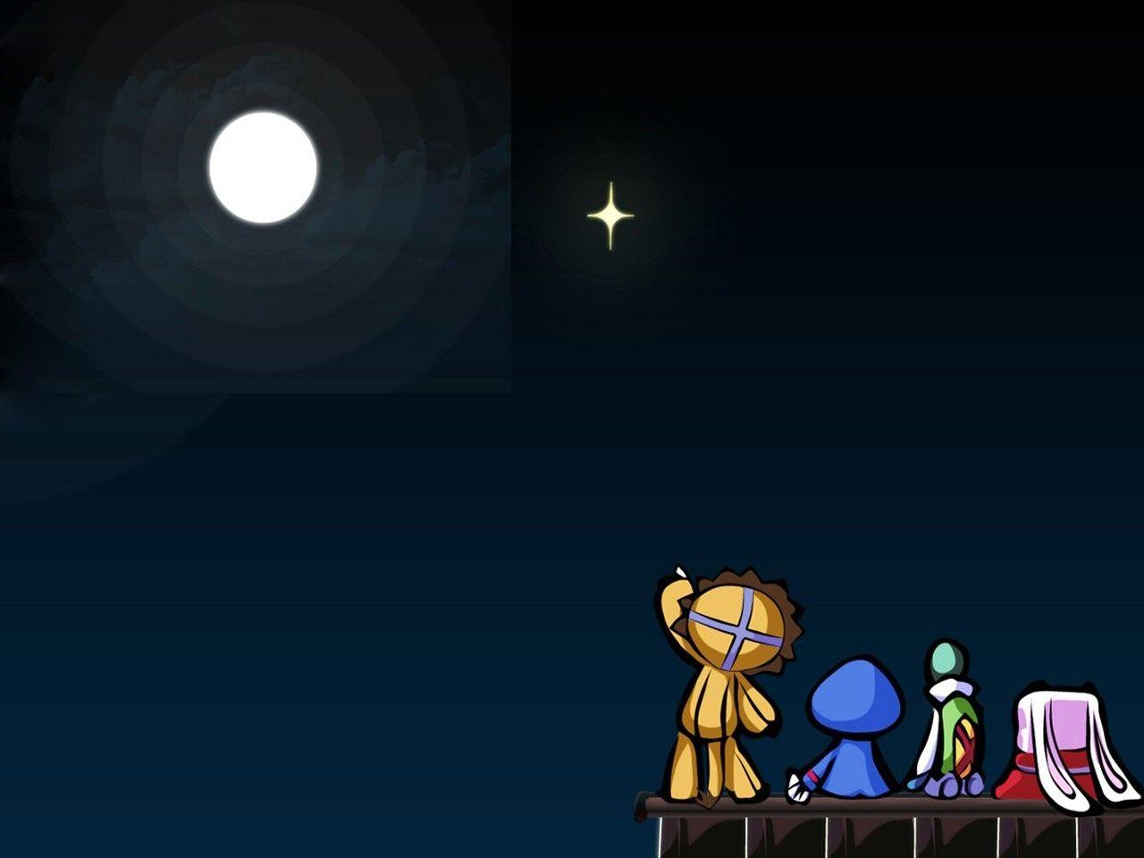 bleach moon kon stuffed animals anime night sky 1280x960 wallpaper